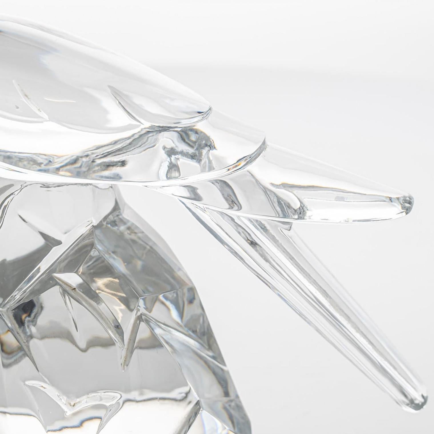 Baccarat Signiert Kristall Kakadu Okimono Skulptur, Frankreich im Zustand „Gut“ im Angebot in Rijssen, NL