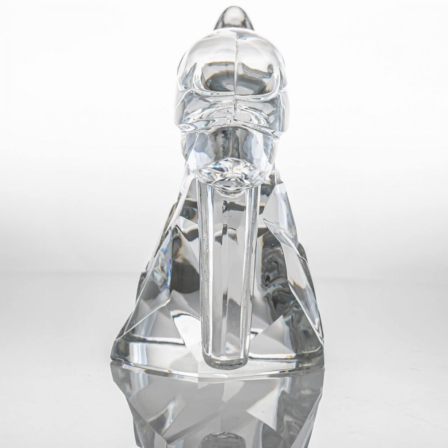 Baccarat Signiert Kristall Kakadu Okimono Skulptur, Frankreich (Ende des 20. Jahrhunderts) im Angebot