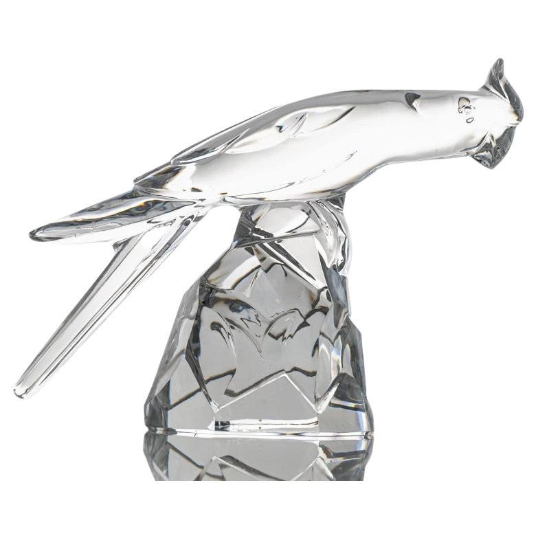 Scultura di cristallo Baccarat firmata Cockatoo Okimono, Francia