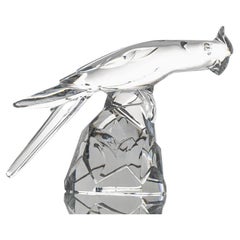 Baccarat Signed Crystal Cockatoo Okimono Sculpture, France