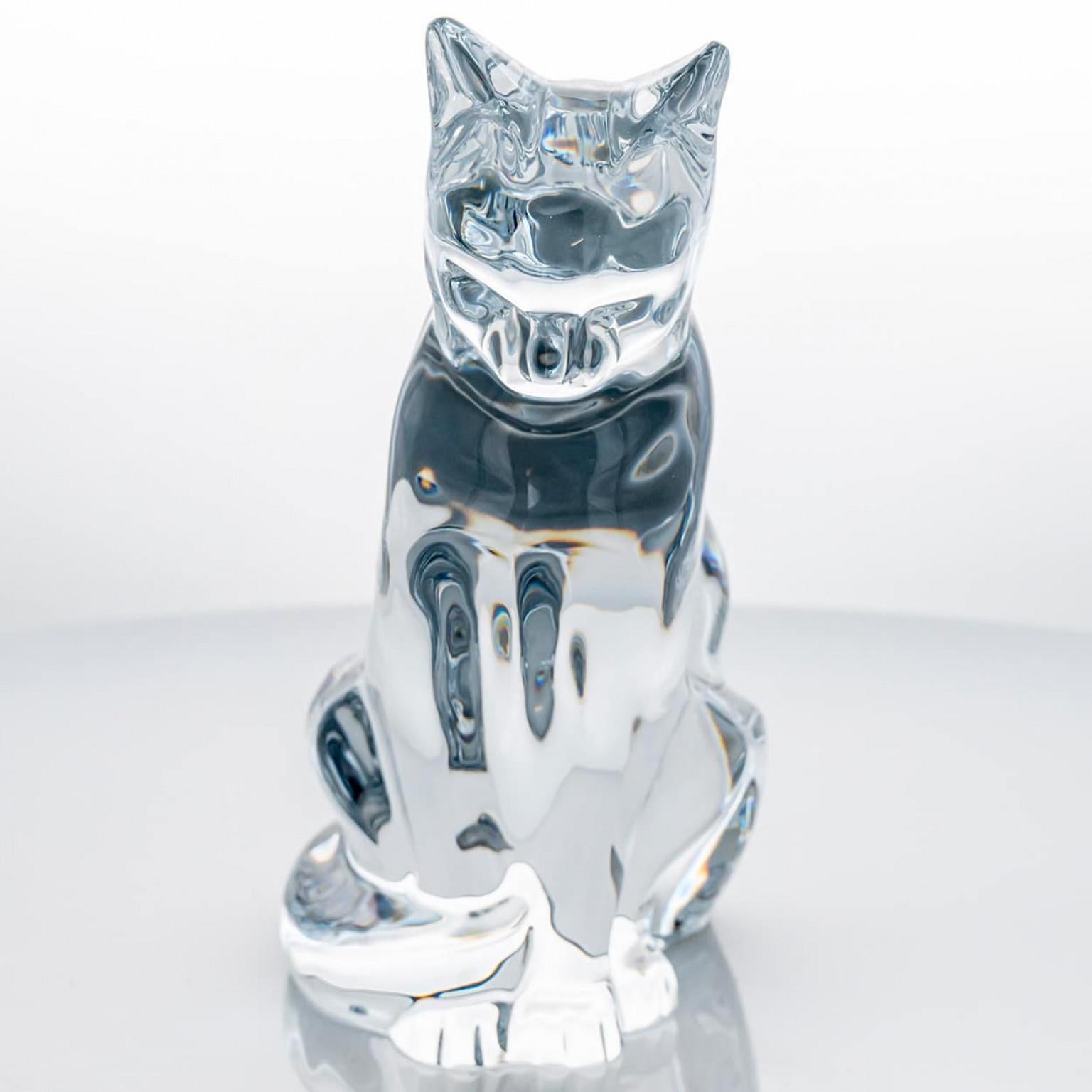 Autre Sculpture de chat assis en cristal signée Baccarat, France en vente