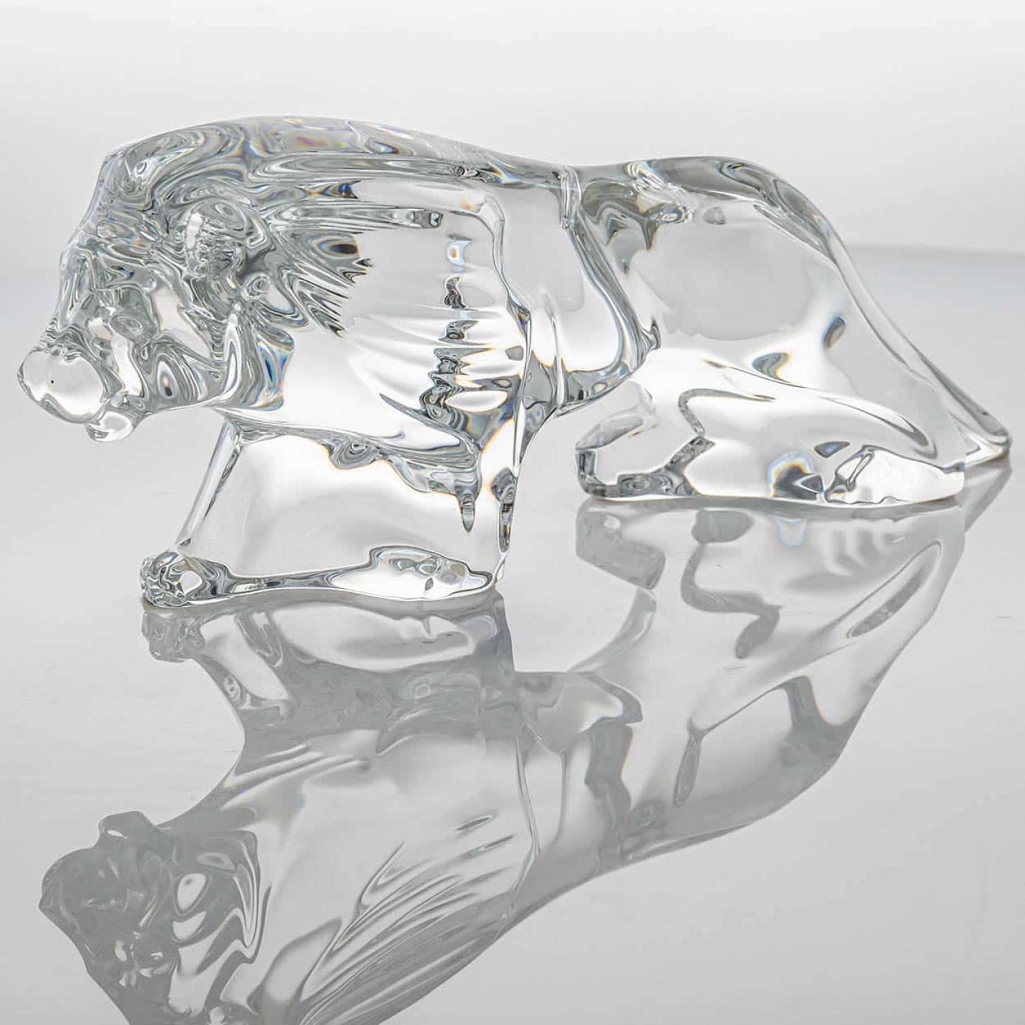 Other Baccarat Signed Crystal Lion Sculpture, France For Sale