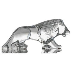 Baccarat Signed Crystal Lion Sculpture, France