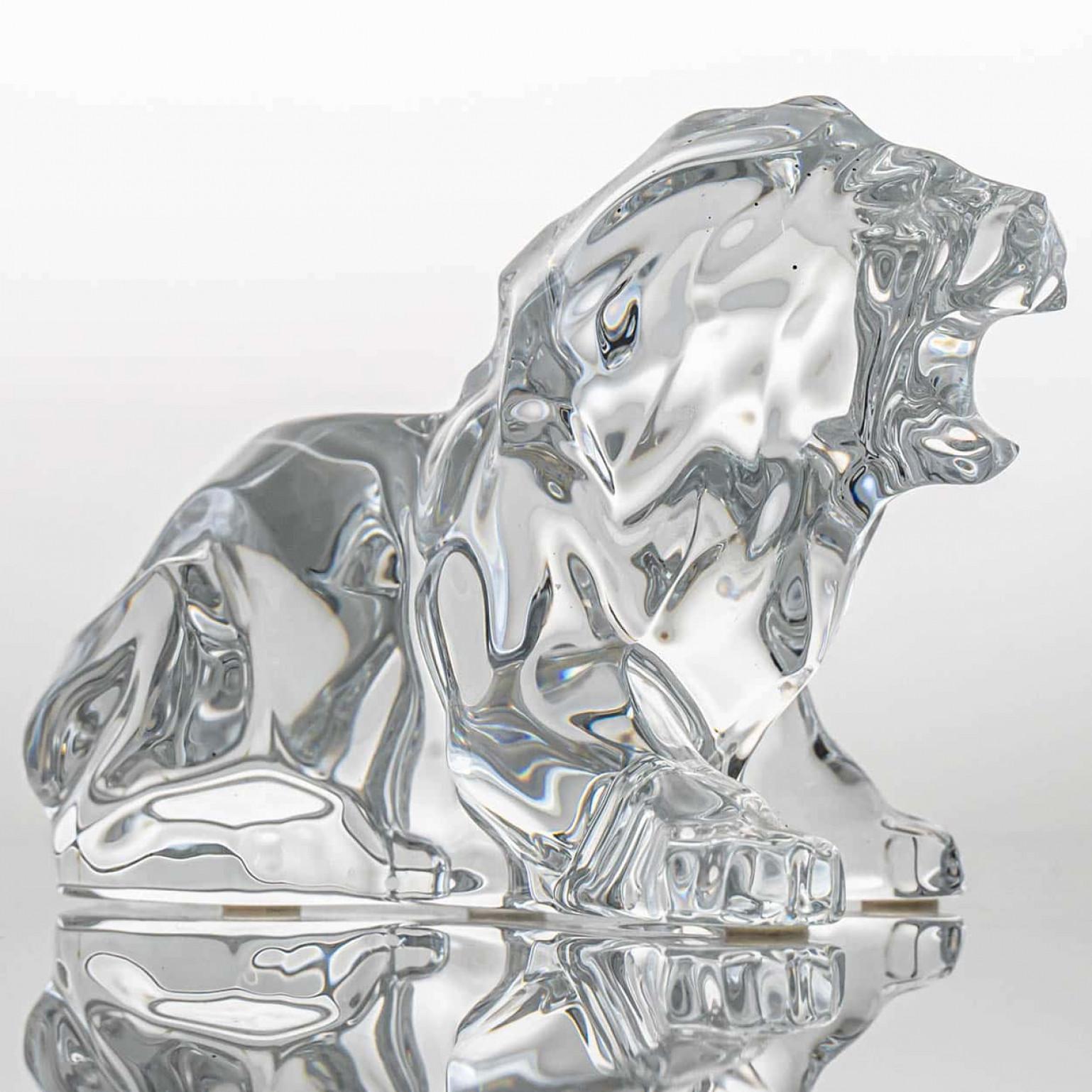 Luxury at its finest,  A collector’s item made by Baccarat in France. This crystal lion is made by Baccarat.

A lion, sculpted from clear Baccarat crystal, sits while roaring — a perfect embodiment of grace and power frozen in time. The masterfully