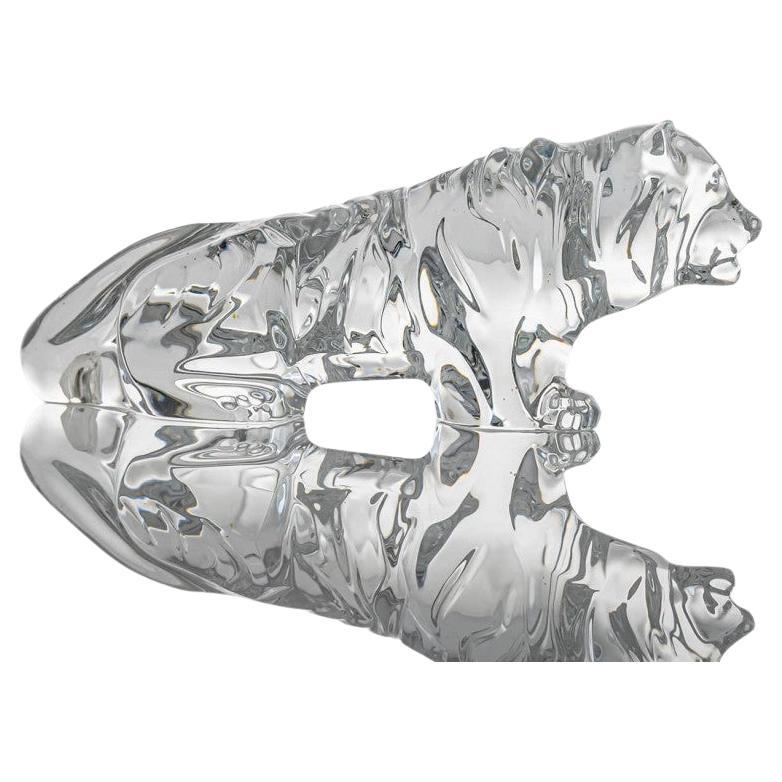 Scultura di tigre in cristallo firmata Baccarat, Francia