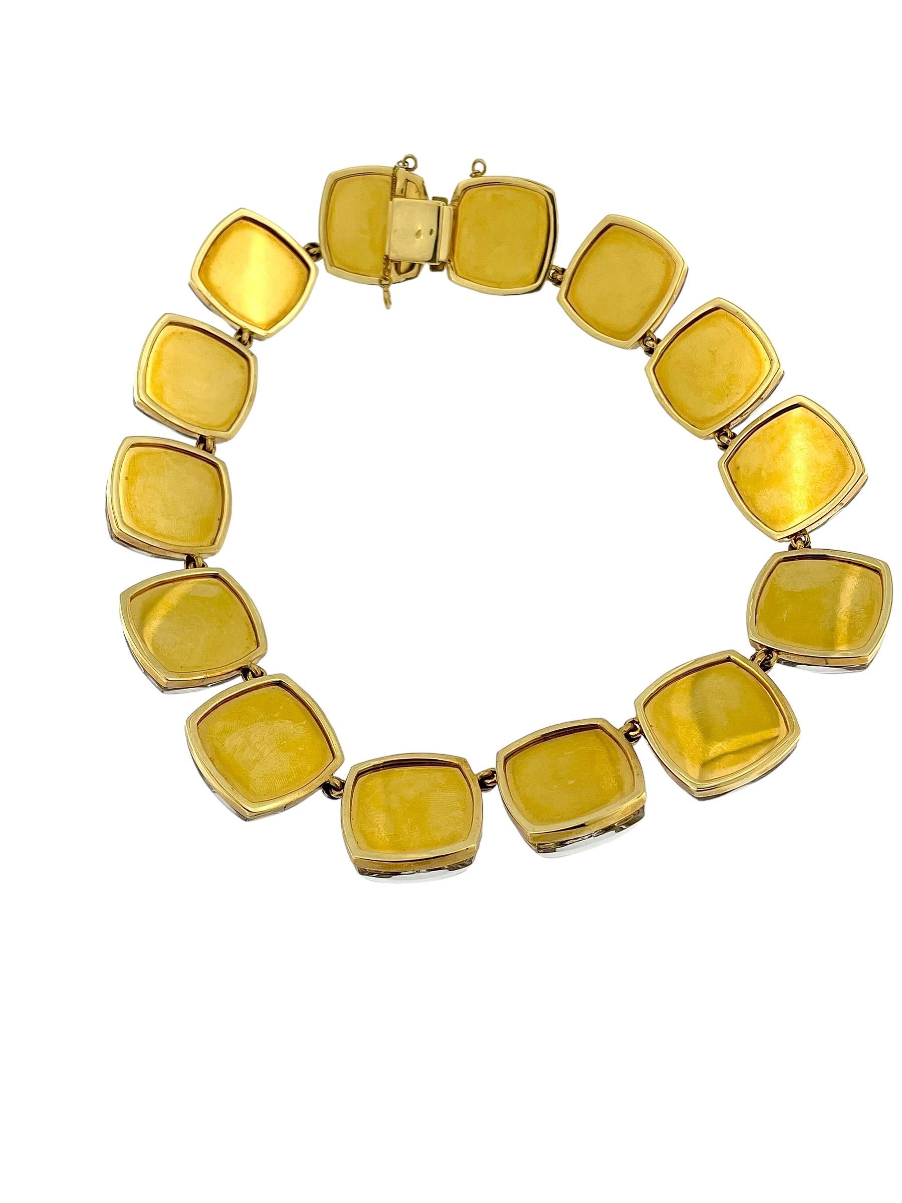 Women's Baccarat Smoky Crystals and Yellow Gold Necklace For Sale