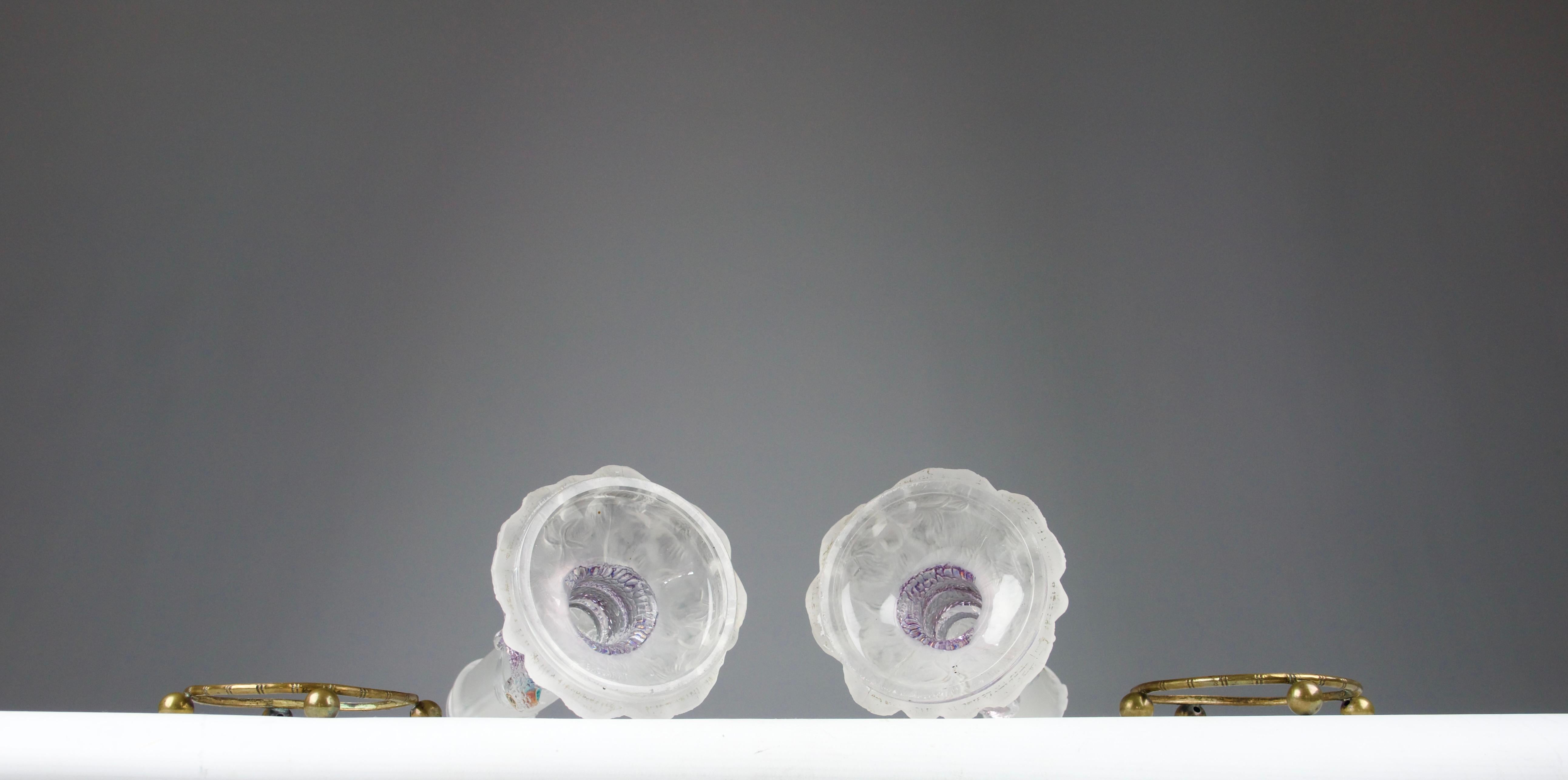 Baccarat, Vaso con serpente e scarabeo Soliflores, Art Nouveau francese Fine 1800 in vendita 9