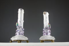 Baccarat, Soliflore Snake and Beetle Vase, French Art Nouveau Late 1800s