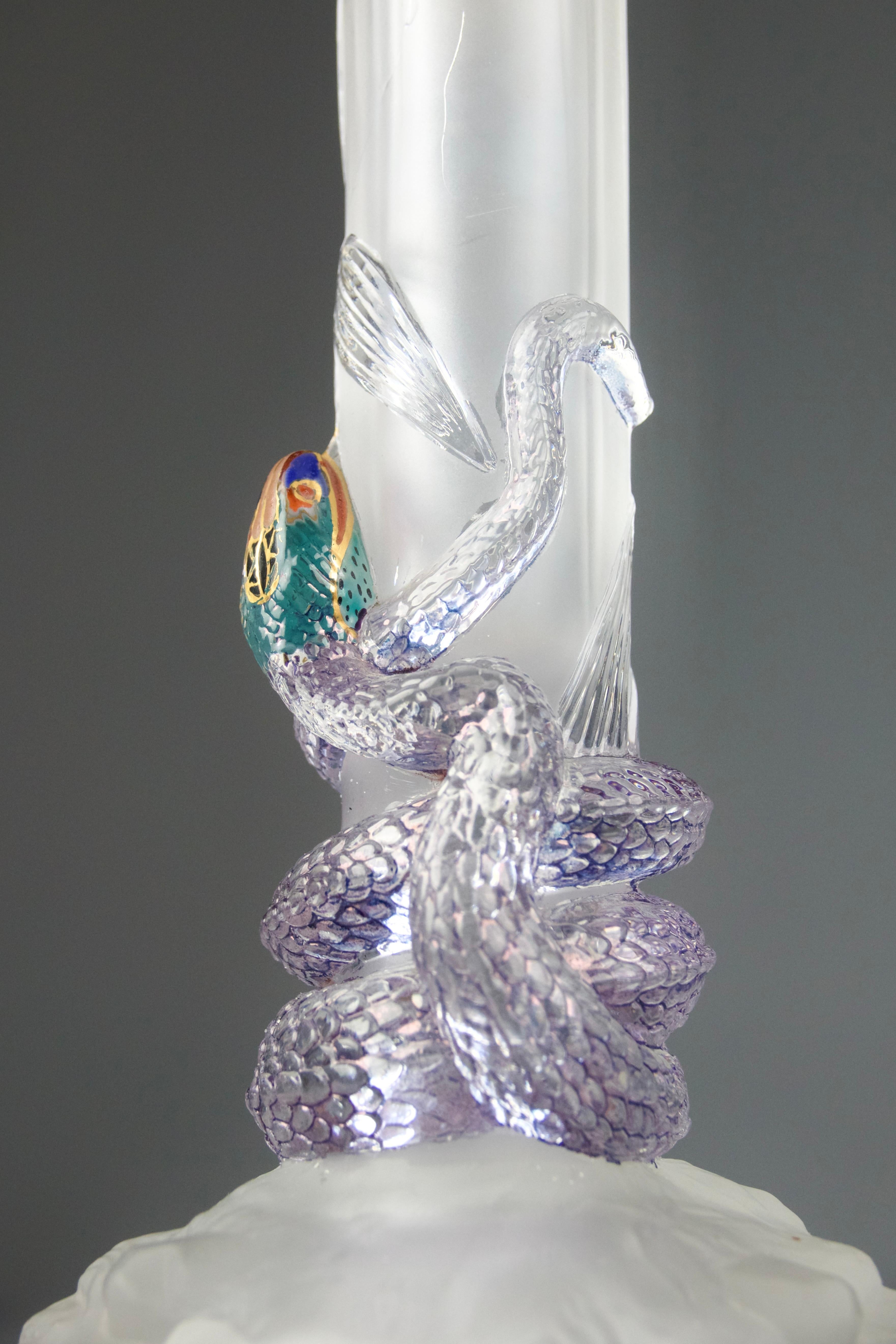 Baccarat, Vaso con serpente e scarabeo Soliflores, Art Nouveau francese Fine 1800 in vendita 1