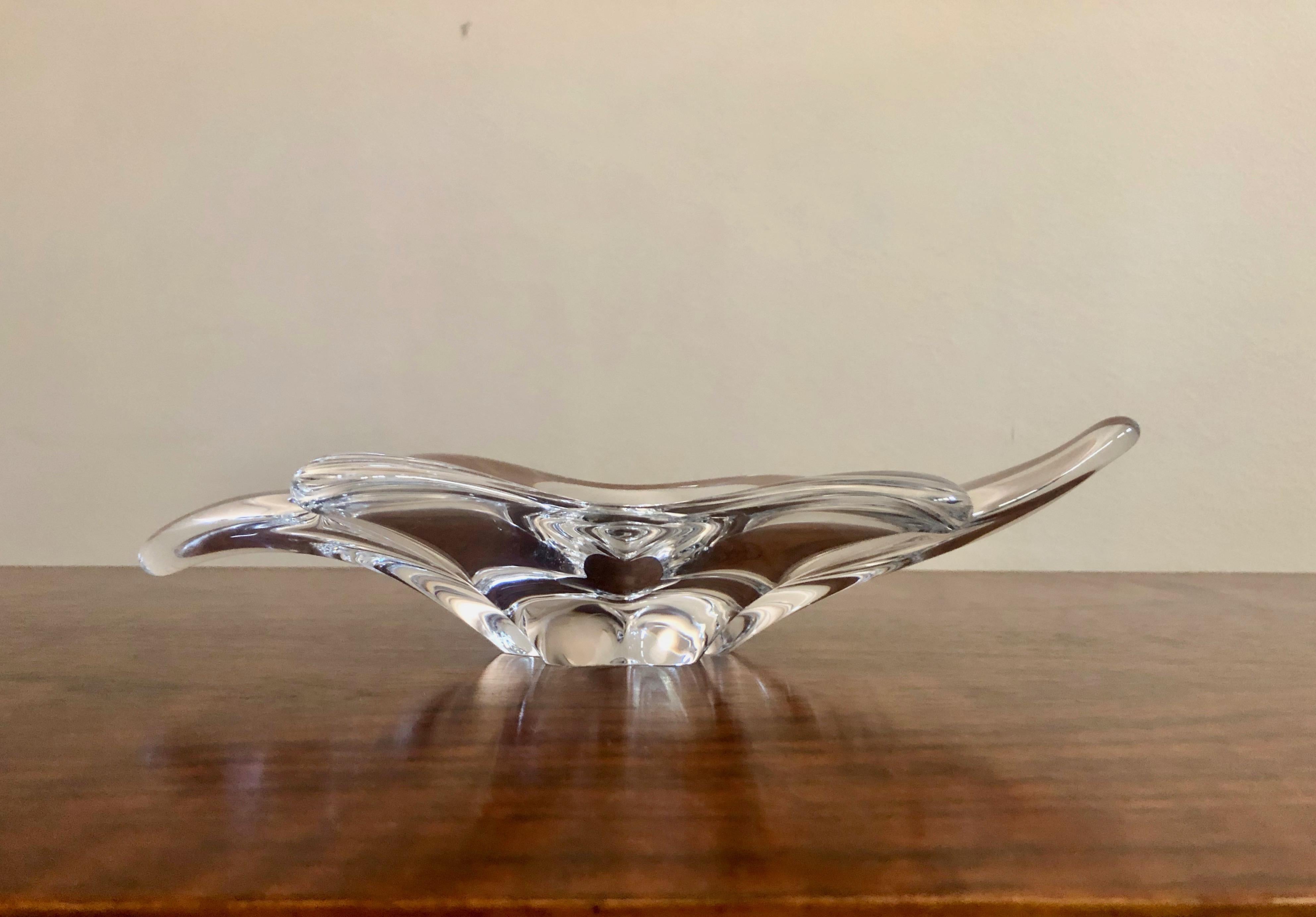 Baccarat France Splash glass dish / decorative bowl. This piece is stamped on the bottom.