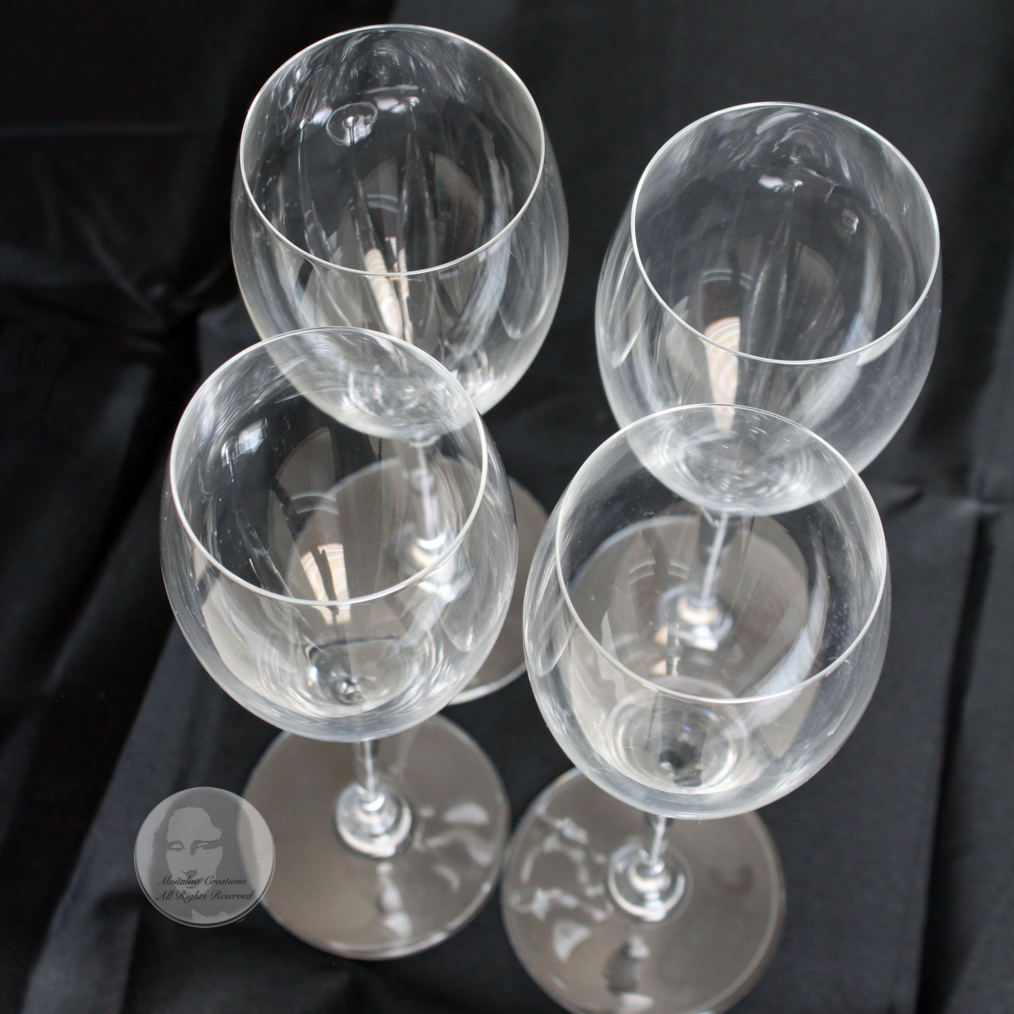 Baccarat St. Remy Champagne Flutes Tulips Barware Set of 4 Crystal Vintage 1