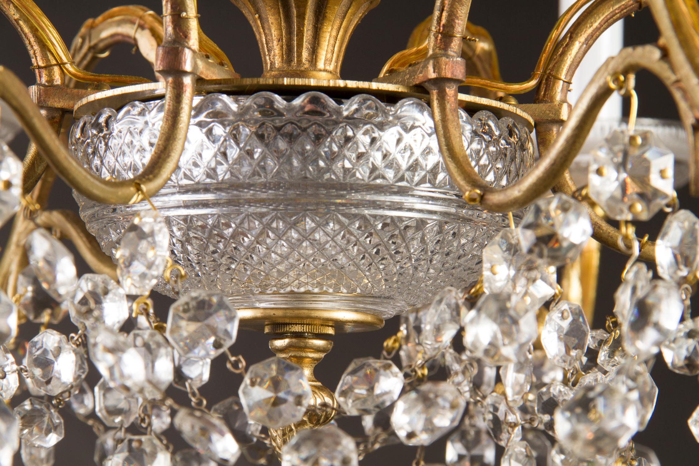 Baccarat Stamped Louis XVI Bronze and Crystal Chandelier, French 19th Century  For Sale 7