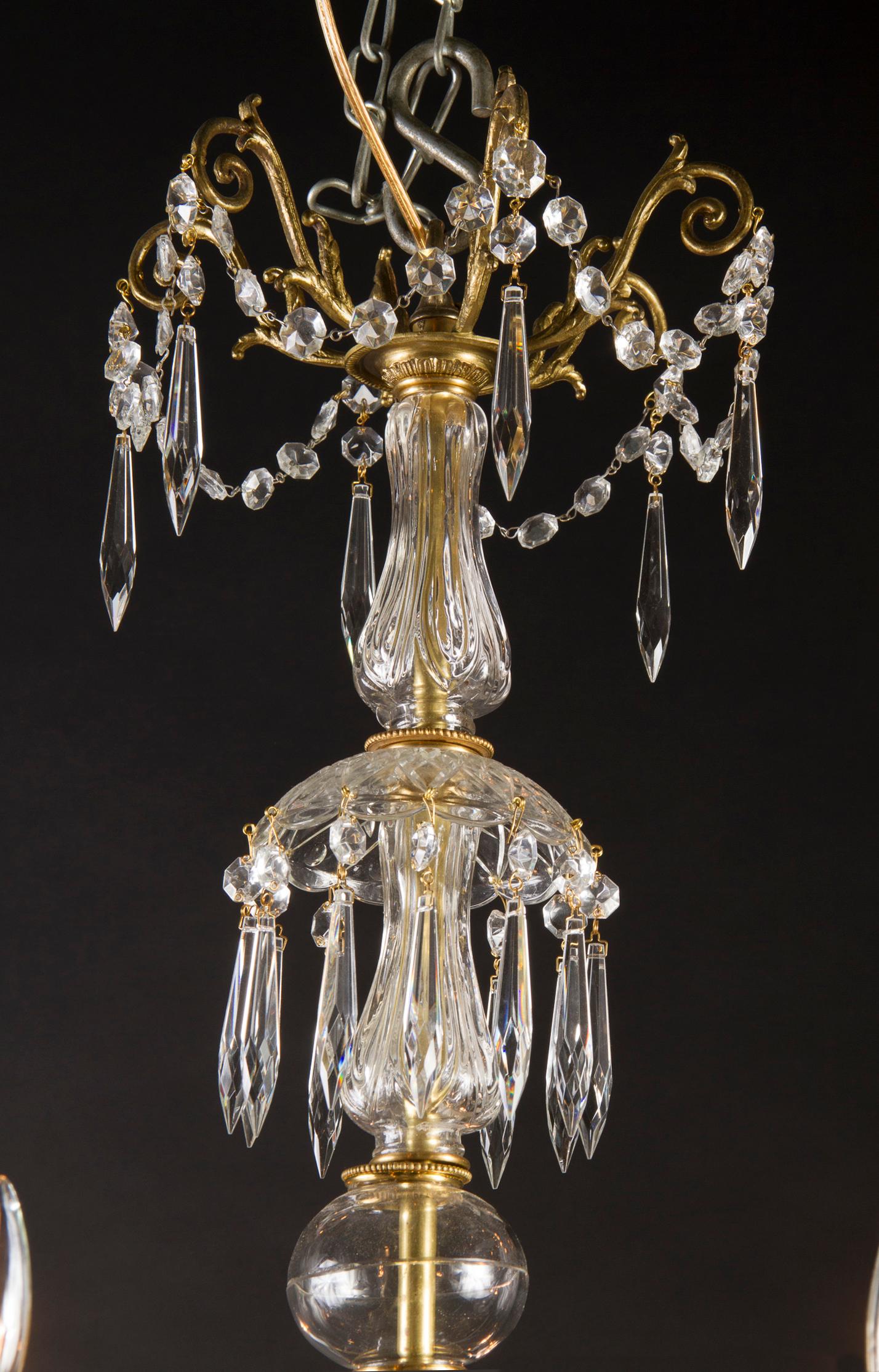 Baccarat Stamped Louis XVI Bronze and Crystal Chandelier, French 19th Century  For Sale 4