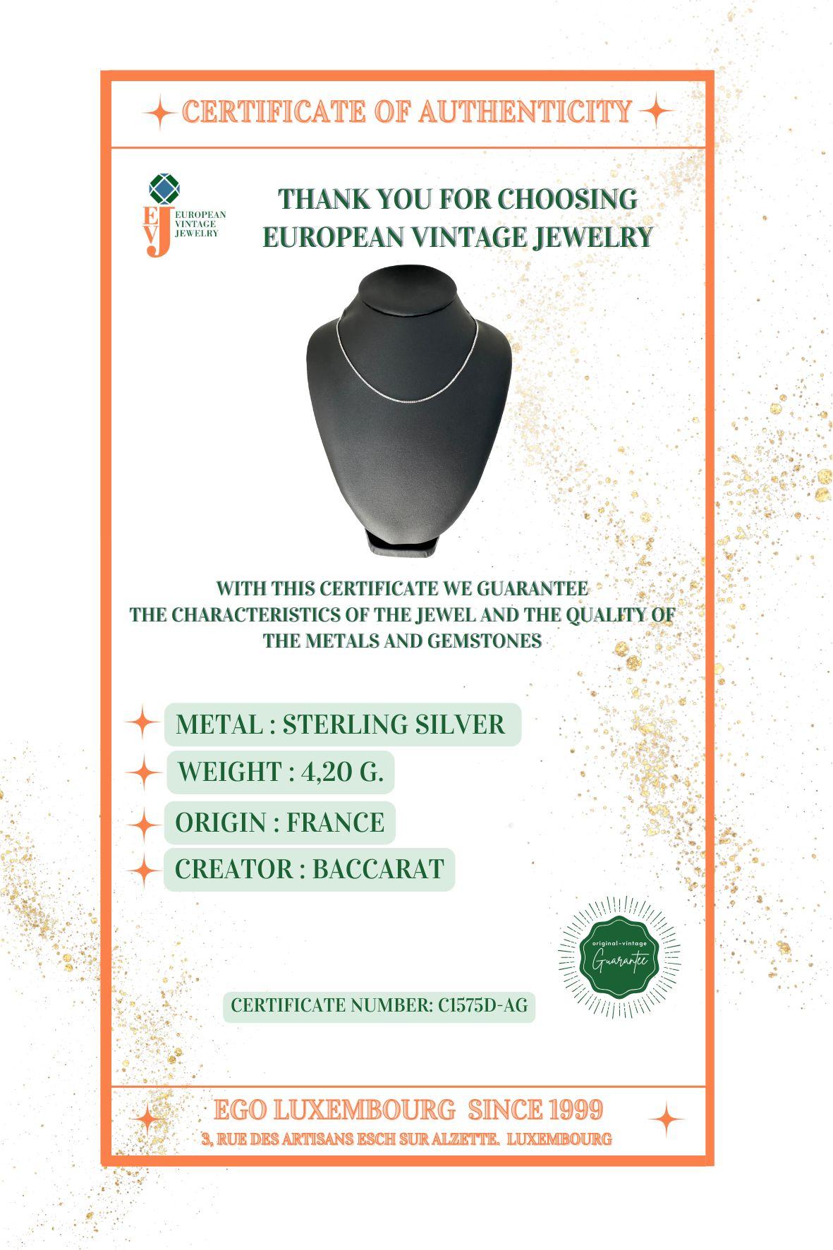 Catena in argento Baccarat in vendita 2