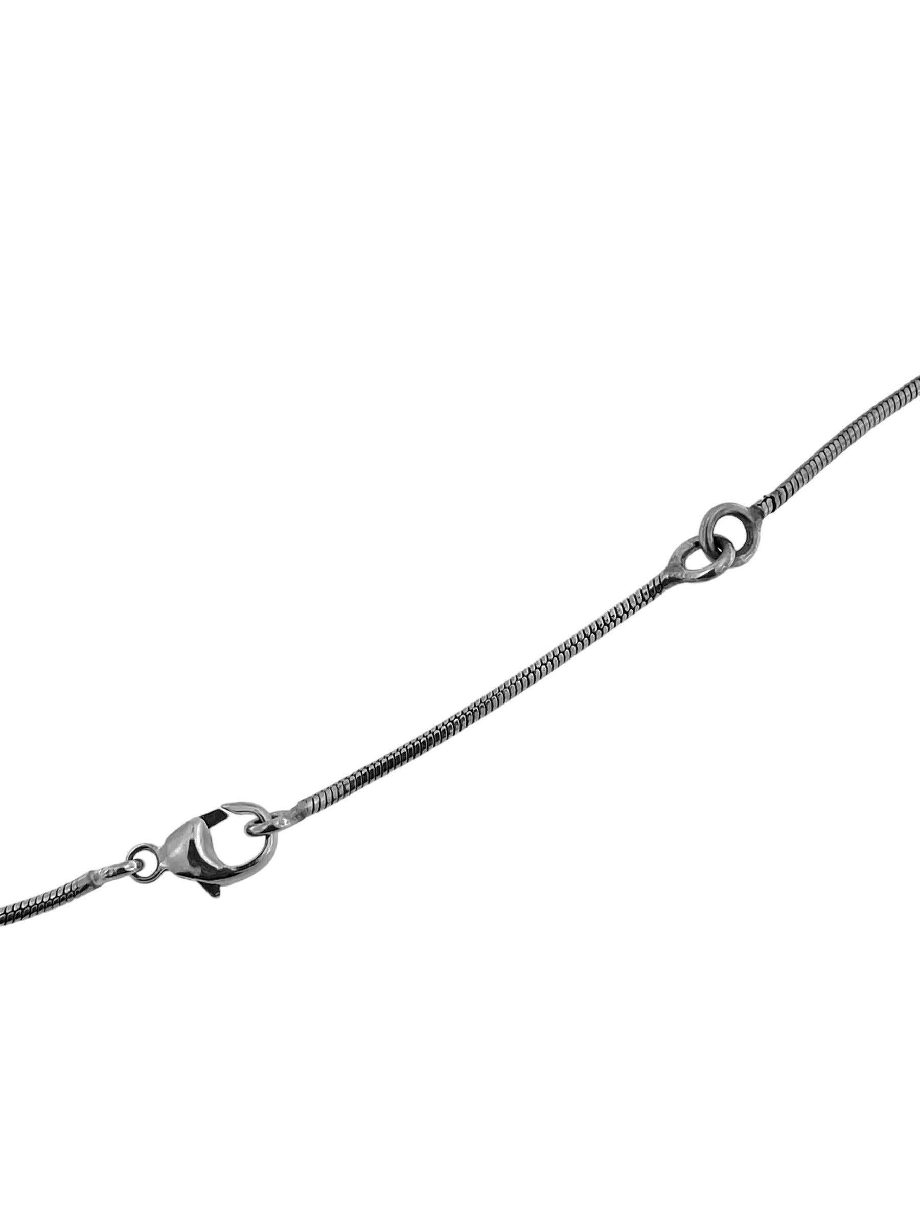 Baccarat Sterlingsilber-Tropfen-Halskette mit blauem Kristall im Angebot 4