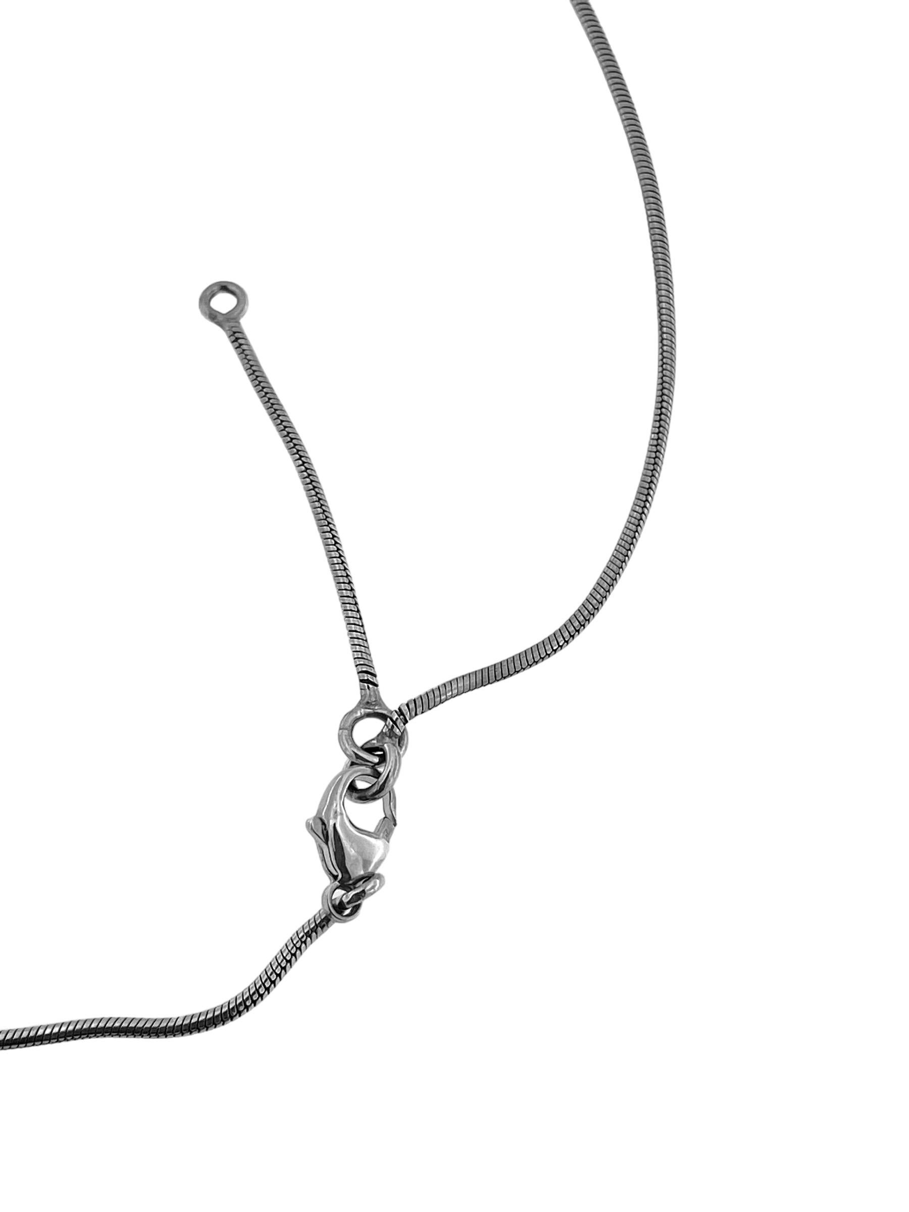 Baccarat Sterlingsilber-Tropfen-Halskette mit blauem Kristall im Angebot 3
