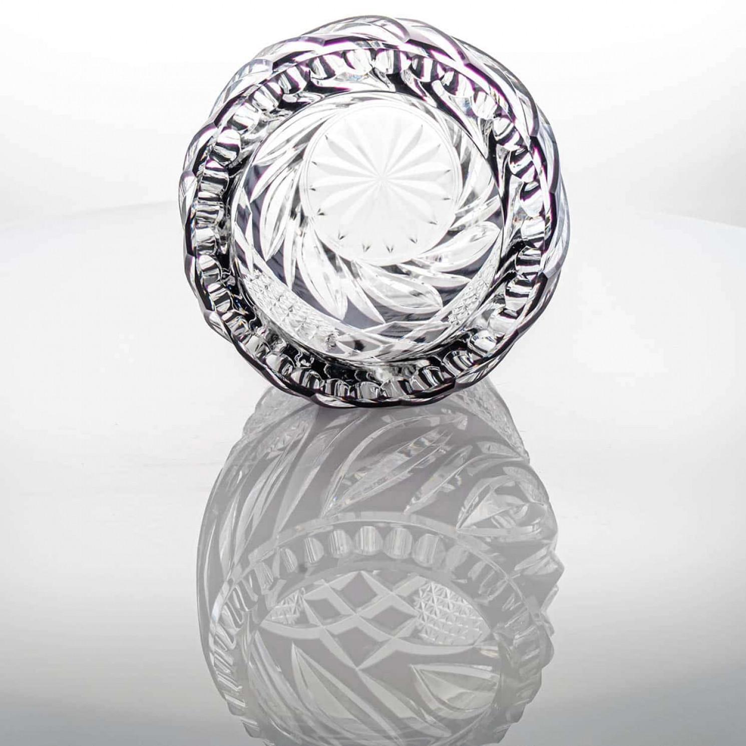 Baccarat Structured Amethyst and Clear Crystal Vase, France For Sale 3