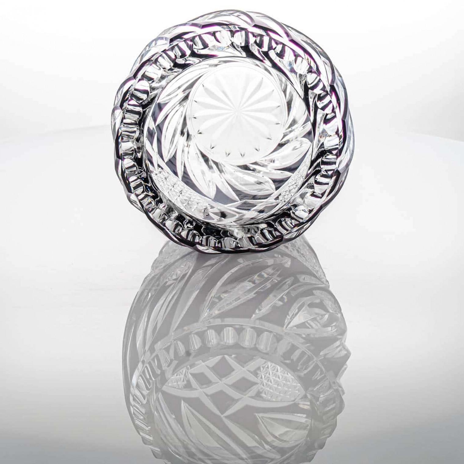 Vaso di cristallo trasparente e ametista strutturato Baccarat, Francia in vendita 2