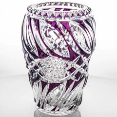 Baccarat Structured Amethyst and Clear Crystal Vase, France