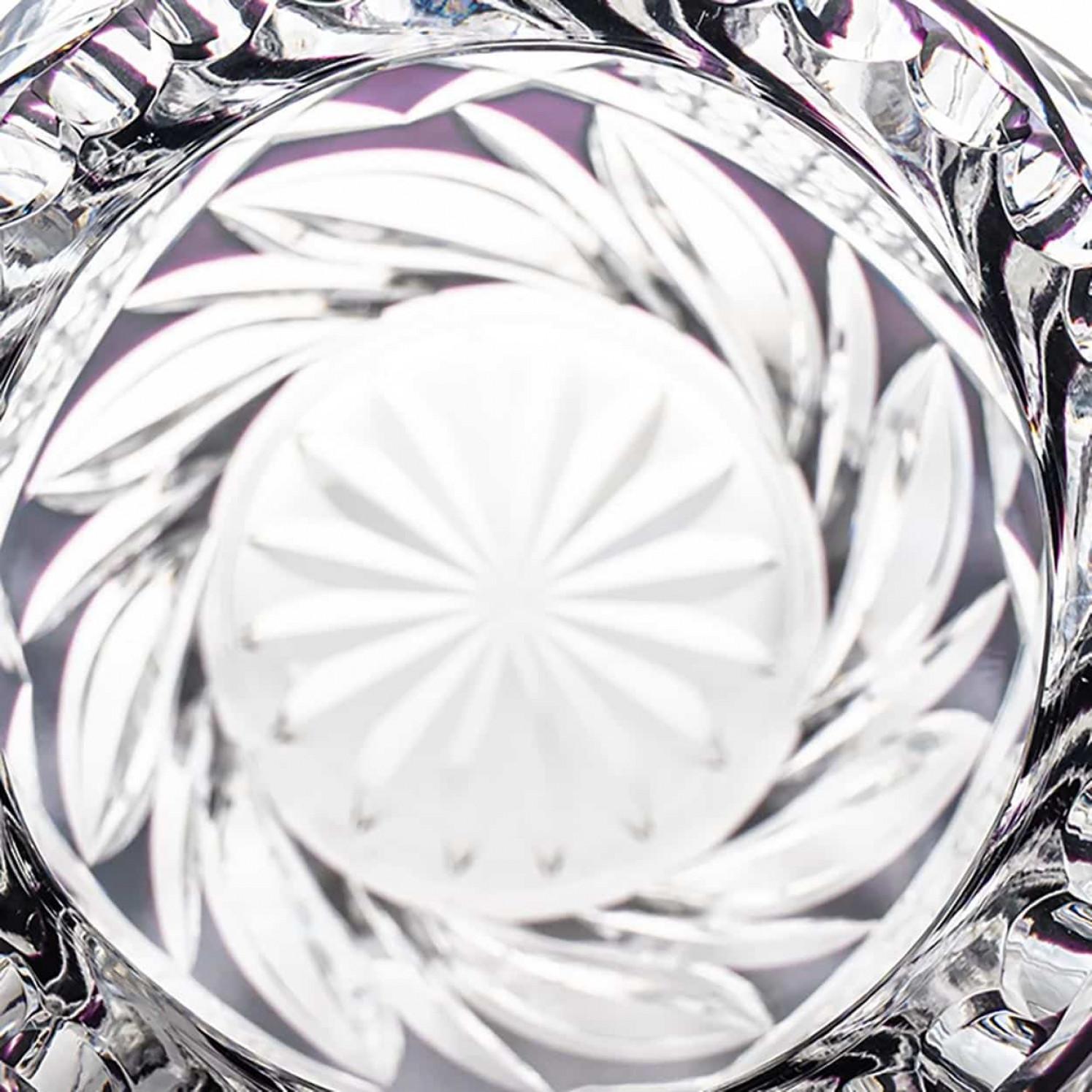 Hand-Crafted Baccarat Structured Amethyst and Clear Crystal Vase, France For Sale