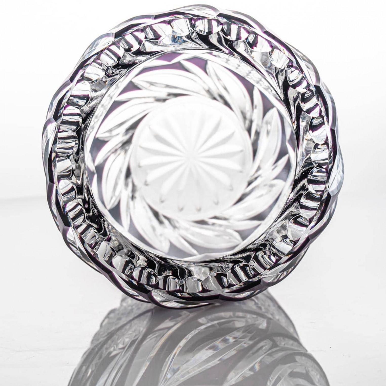 Baccarat Structured Amethyst and Clear Crystal Vase, France For Sale 1