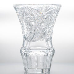 Baccarat Structured Exquisite Clear Crystal Vase, France