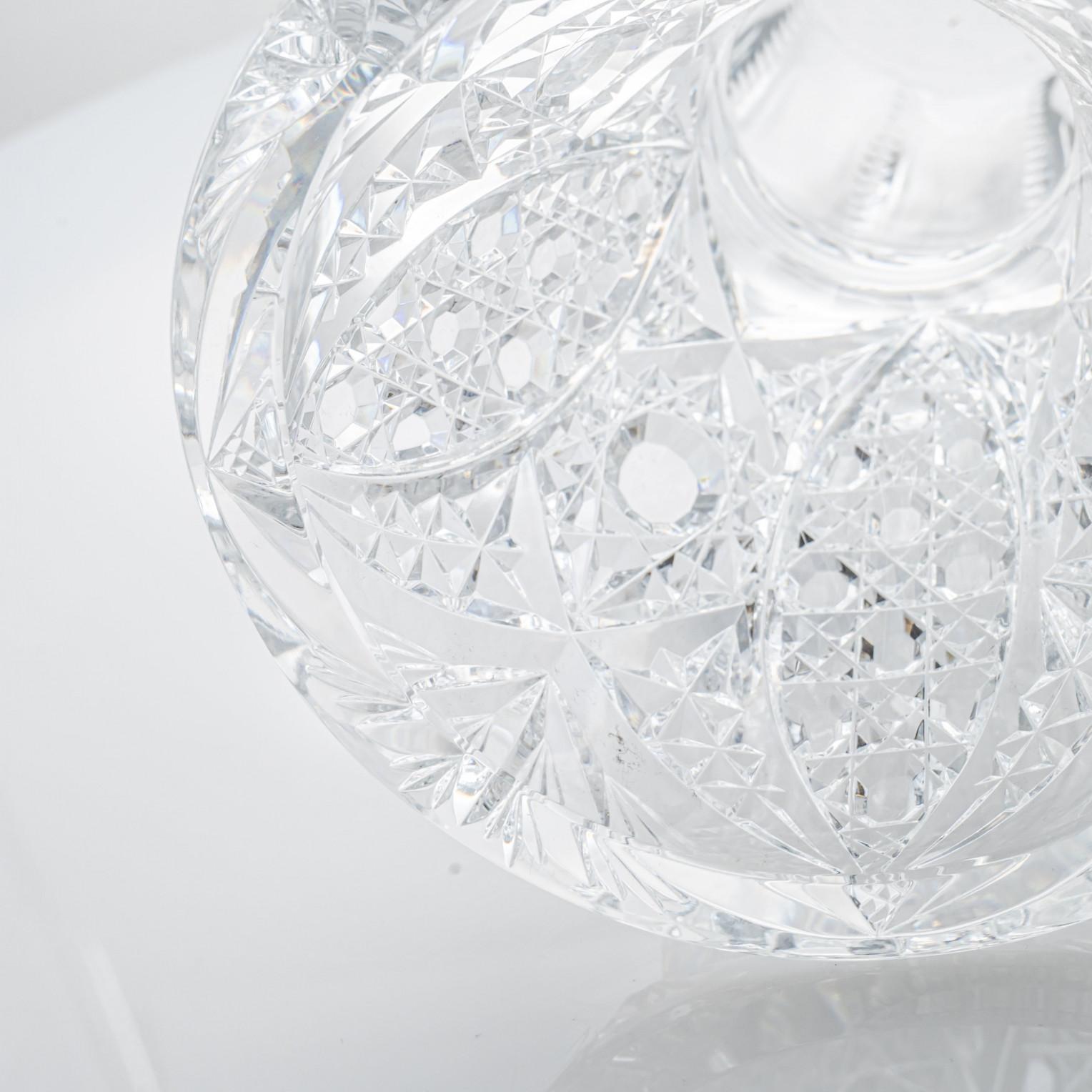 Vaso di cristallo trasparente strutturato di Baccarat, Francia In condizioni buone in vendita a Rijssen, NL