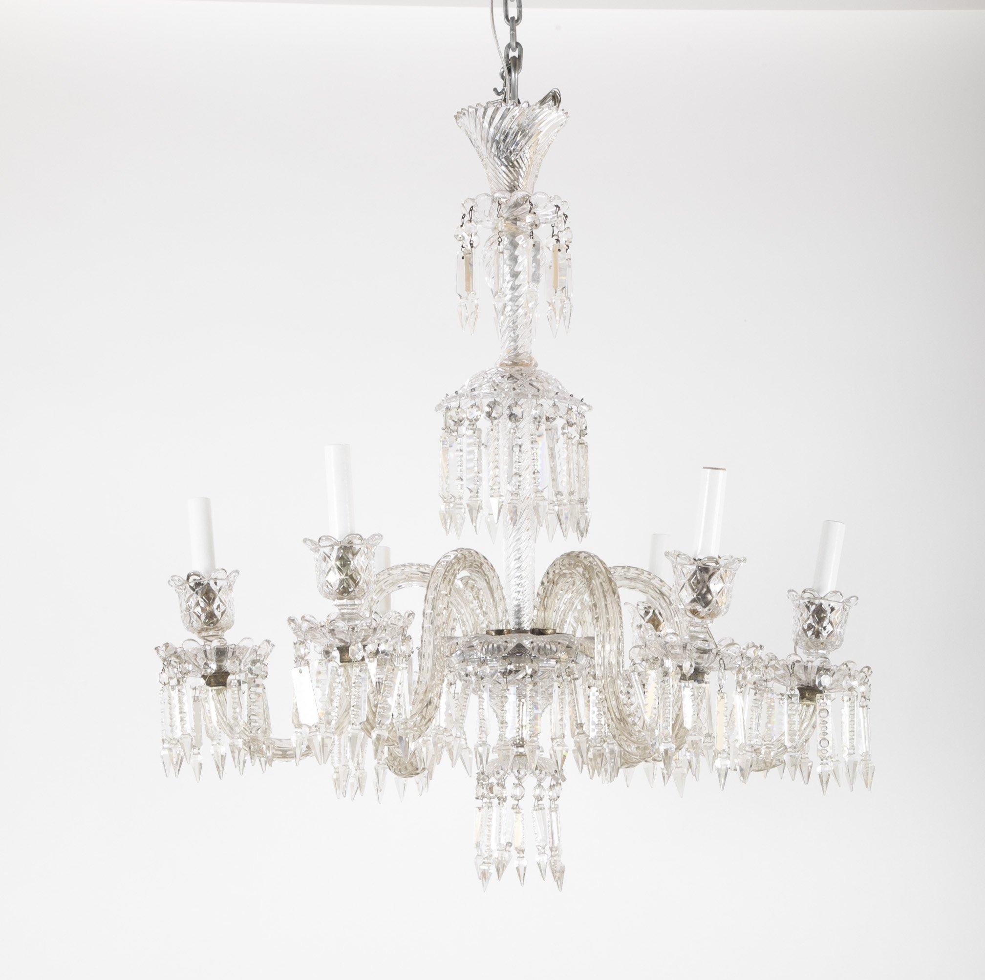 Baccarat Style 6-Arm Crystal Chandelier 3