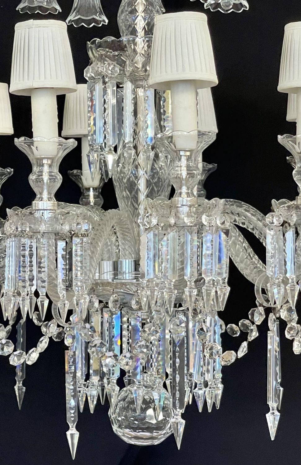 Baccarat Style Chandelier, Crystal, 12 Light, Hollywood Regency, Monumental For Sale 5