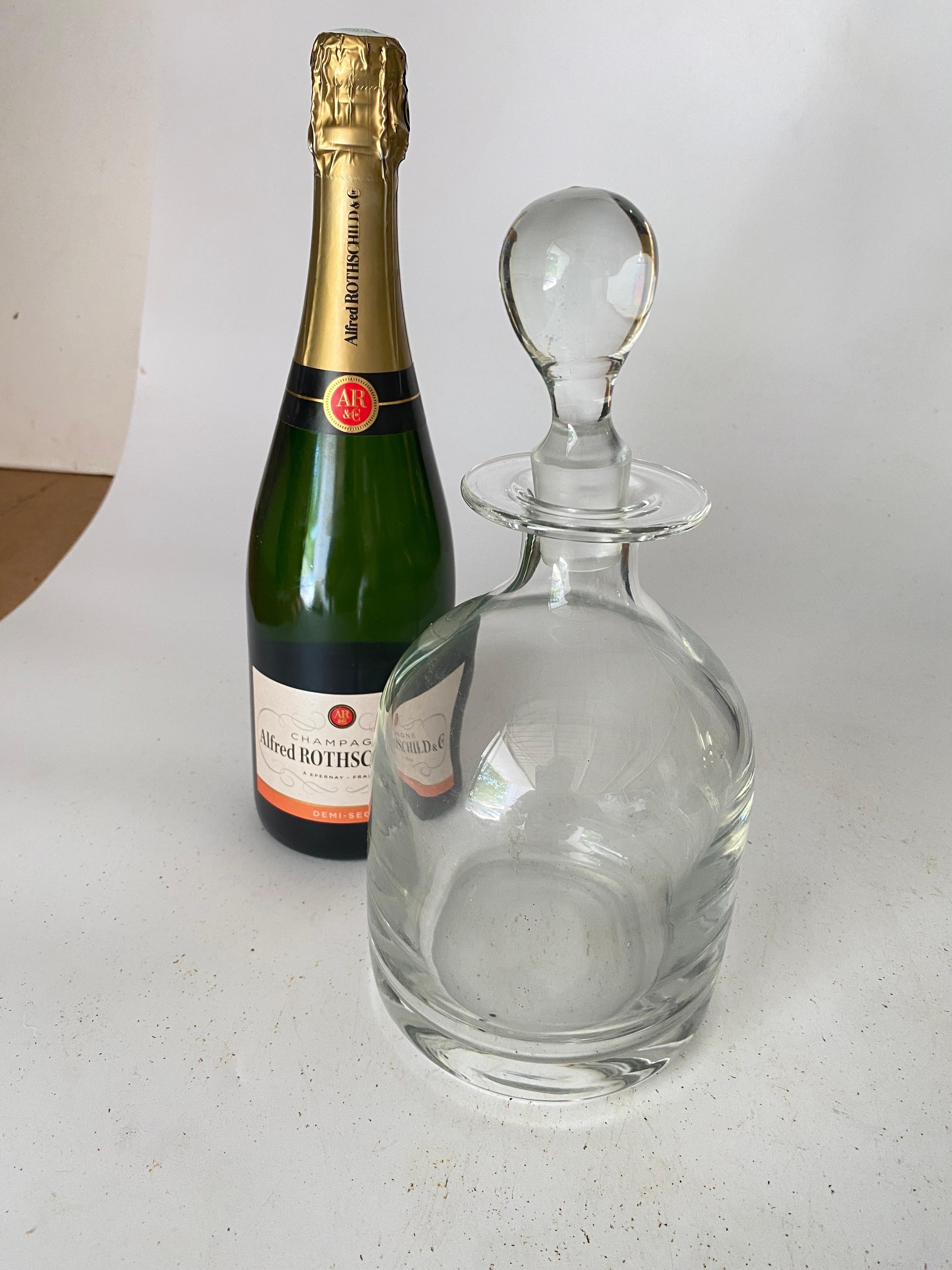 Baccarat Style Crystal Rond Perfection Whiskey Decanter France 20th Century In Good Condition For Sale In Auribeau sur Siagne, FR