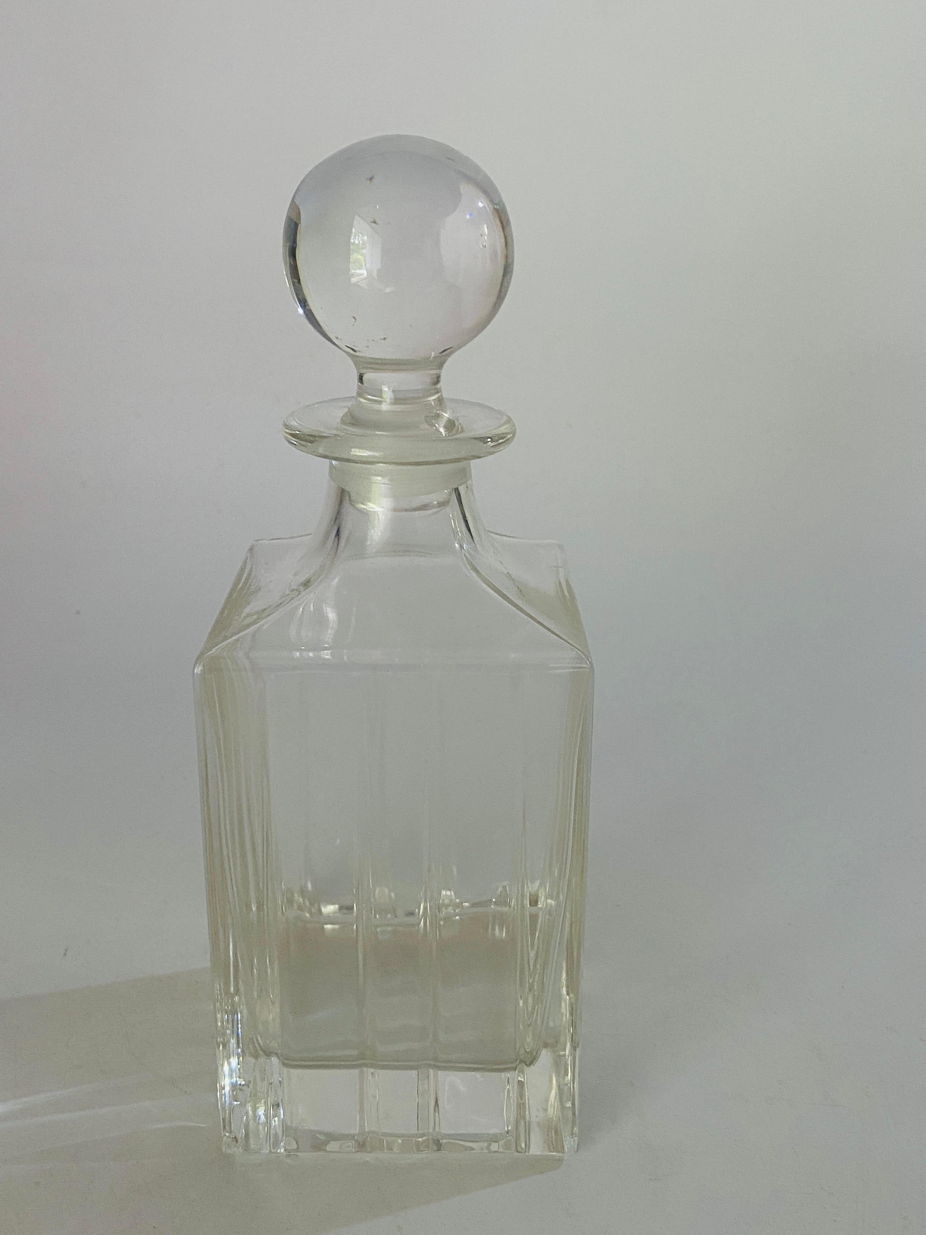 Baccarat Style Crystal Square Perfection Whiskey Decanter France 20th Century For Sale 7