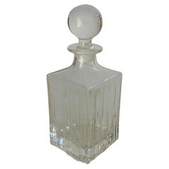 Baccarat Style Crystal Square Perfection Whiskey Decanter France 20th Century
