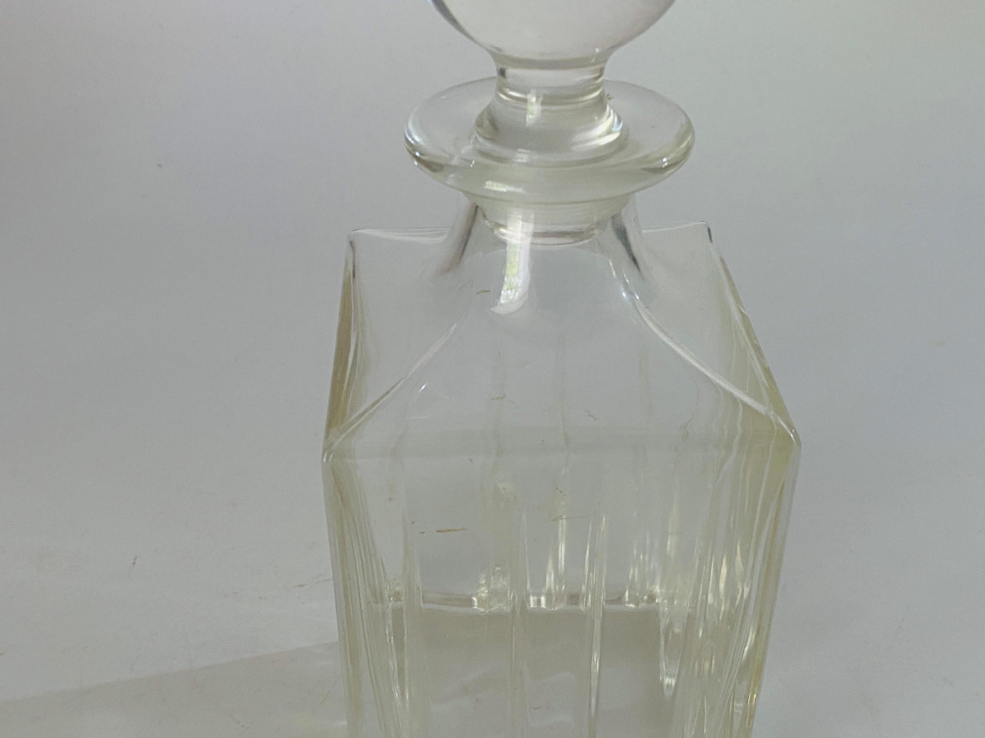 Baccarat Style Crystal Square Perfection Whiskey Decanter France 20th Century For Sale 5