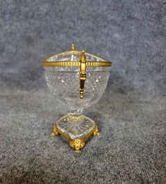 Centre de table de style Louis XV français monté sur bronze et cristal taillé de Baccarat