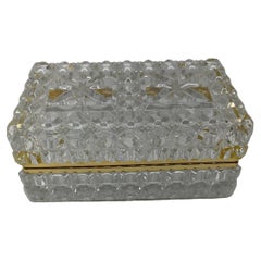 Baccarat Style French Faceted Lead Crystal Jewelry Box, circa 1950's