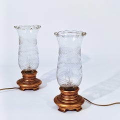 Baccarat style. Hand-carved Murano glass table lamps, Italy, 1920s