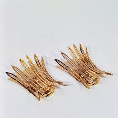 Estilo Baccarat. Apliques de cristal tallado Hollywood Regency, Francia, años 60