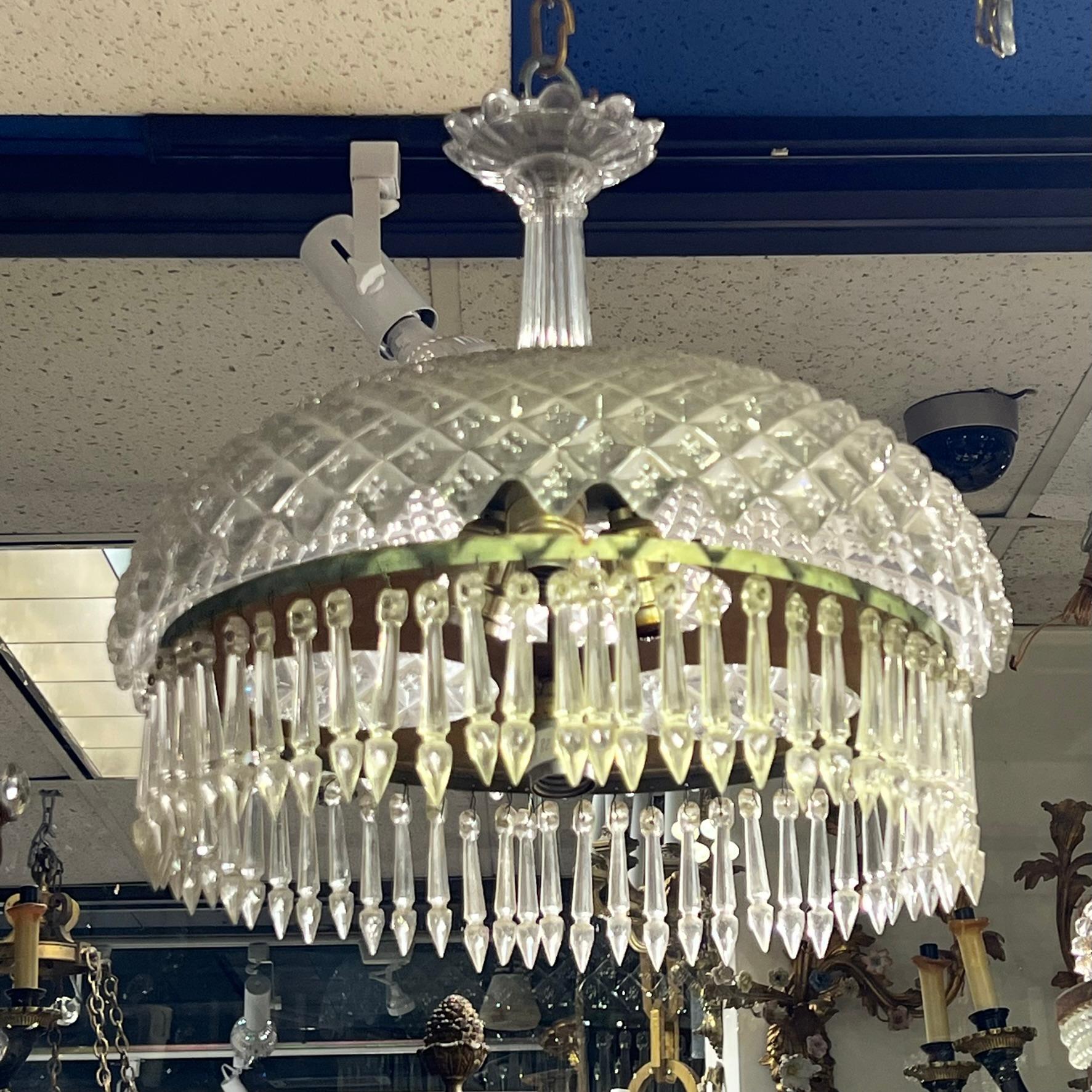 Baccarat Style Molded Glass Chandelier For Sale 1