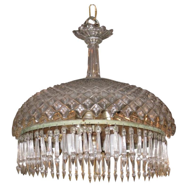 Baccarat Style Molded Glass Chandelier