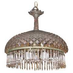 Antique Baccarat Style Molded Glass Chandelier