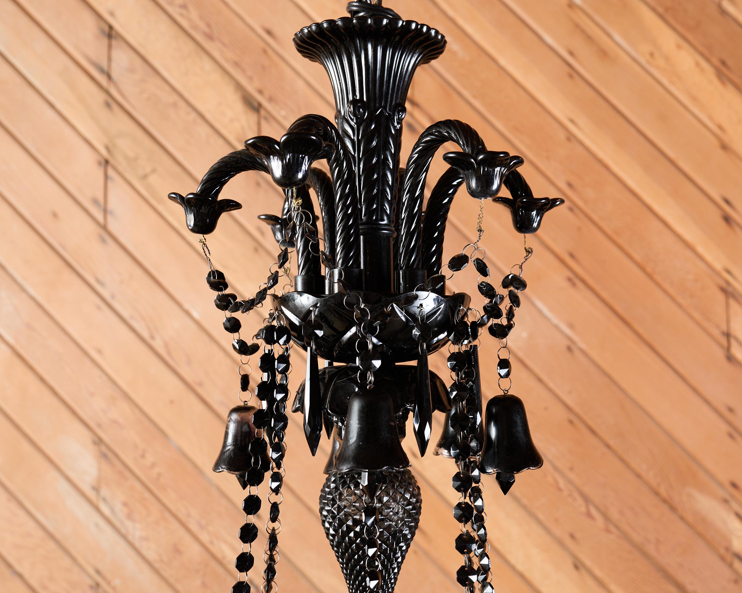 Lustre noir Zénith 14L de style Baccarat d'après Philippe Stark en vente 3