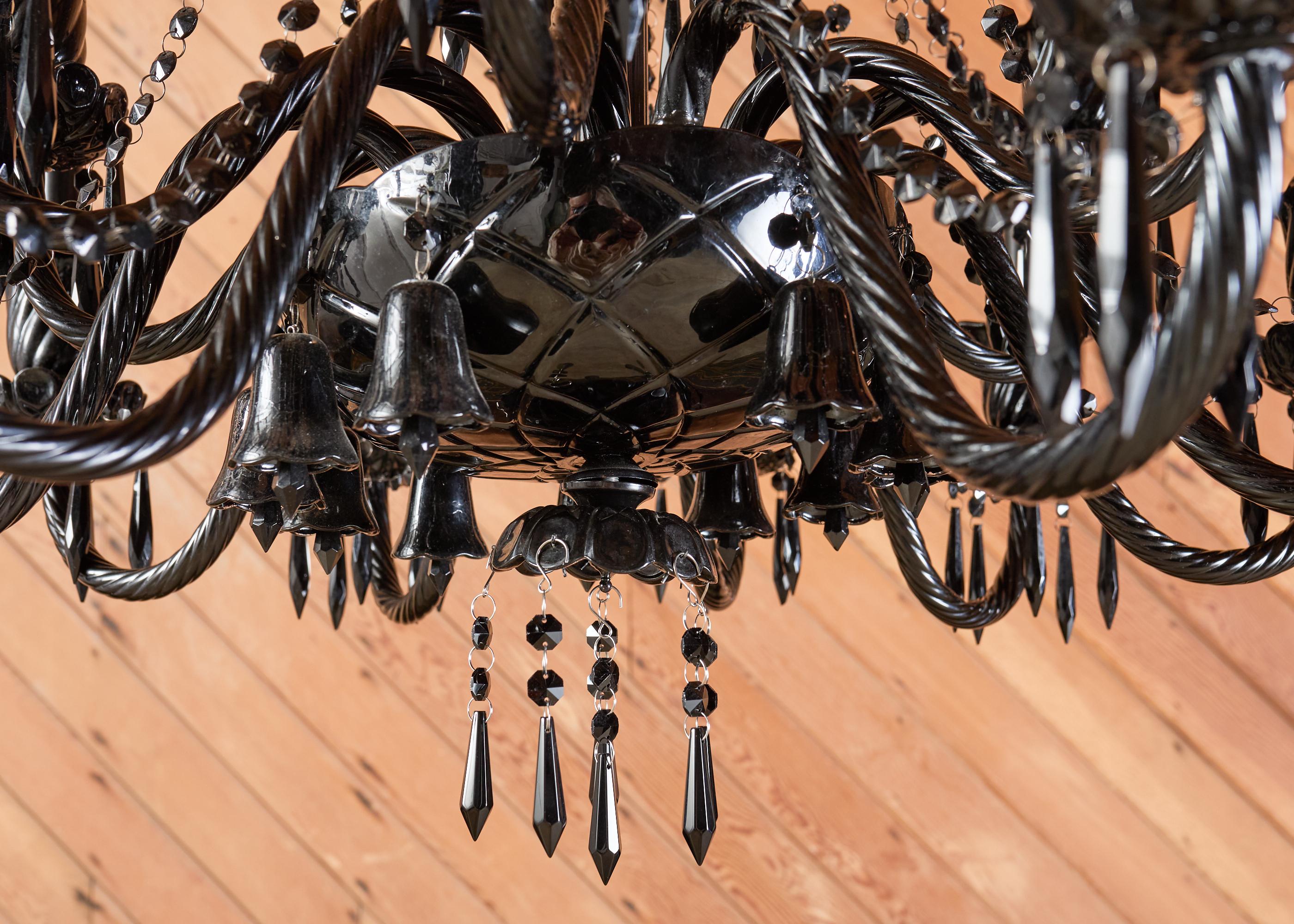 Lustre noir Zénith 14L de style Baccarat d'après Philippe Stark en vente 4