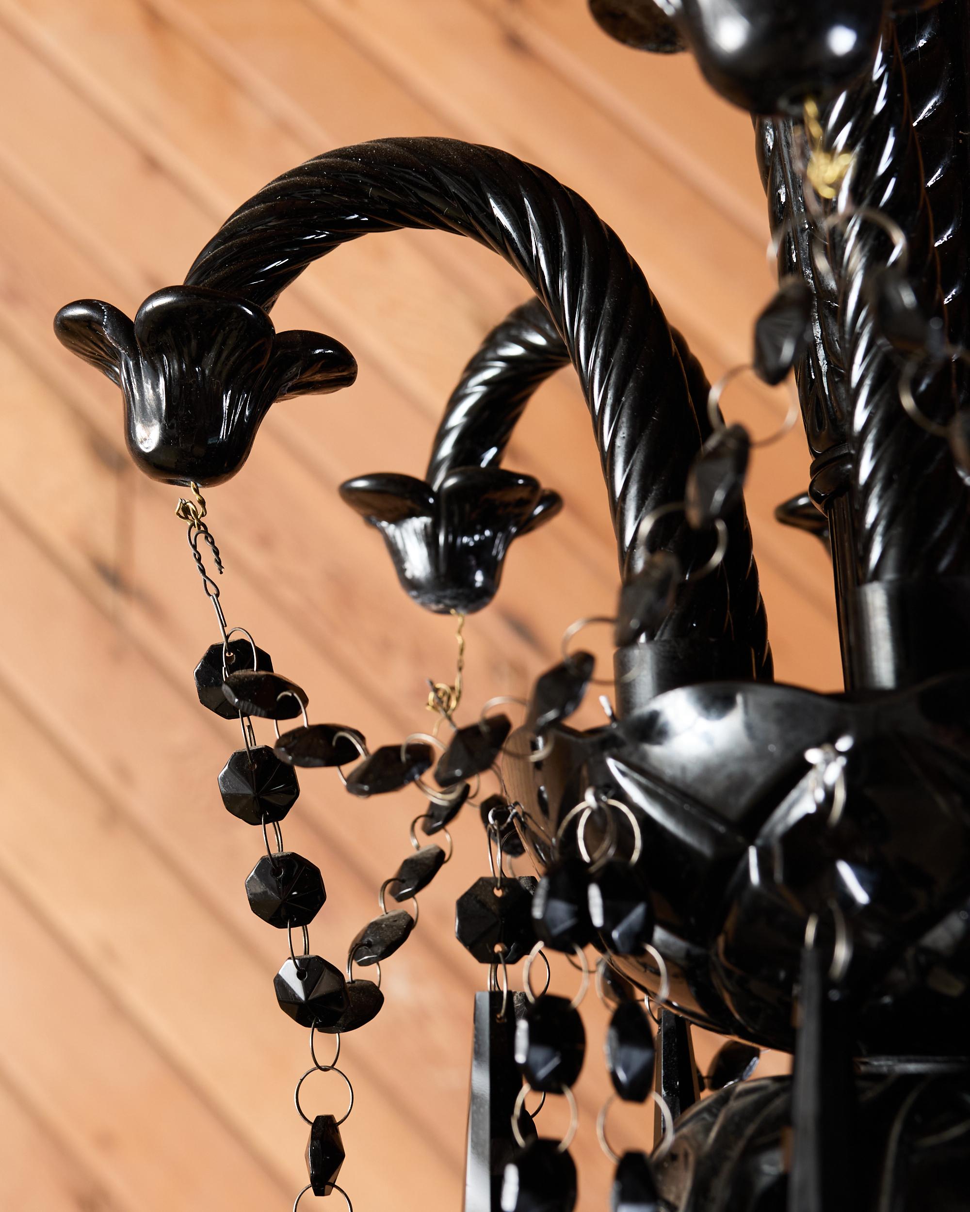 Lustre noir Zénith 14L de style Baccarat d'après Philippe Stark en vente 5