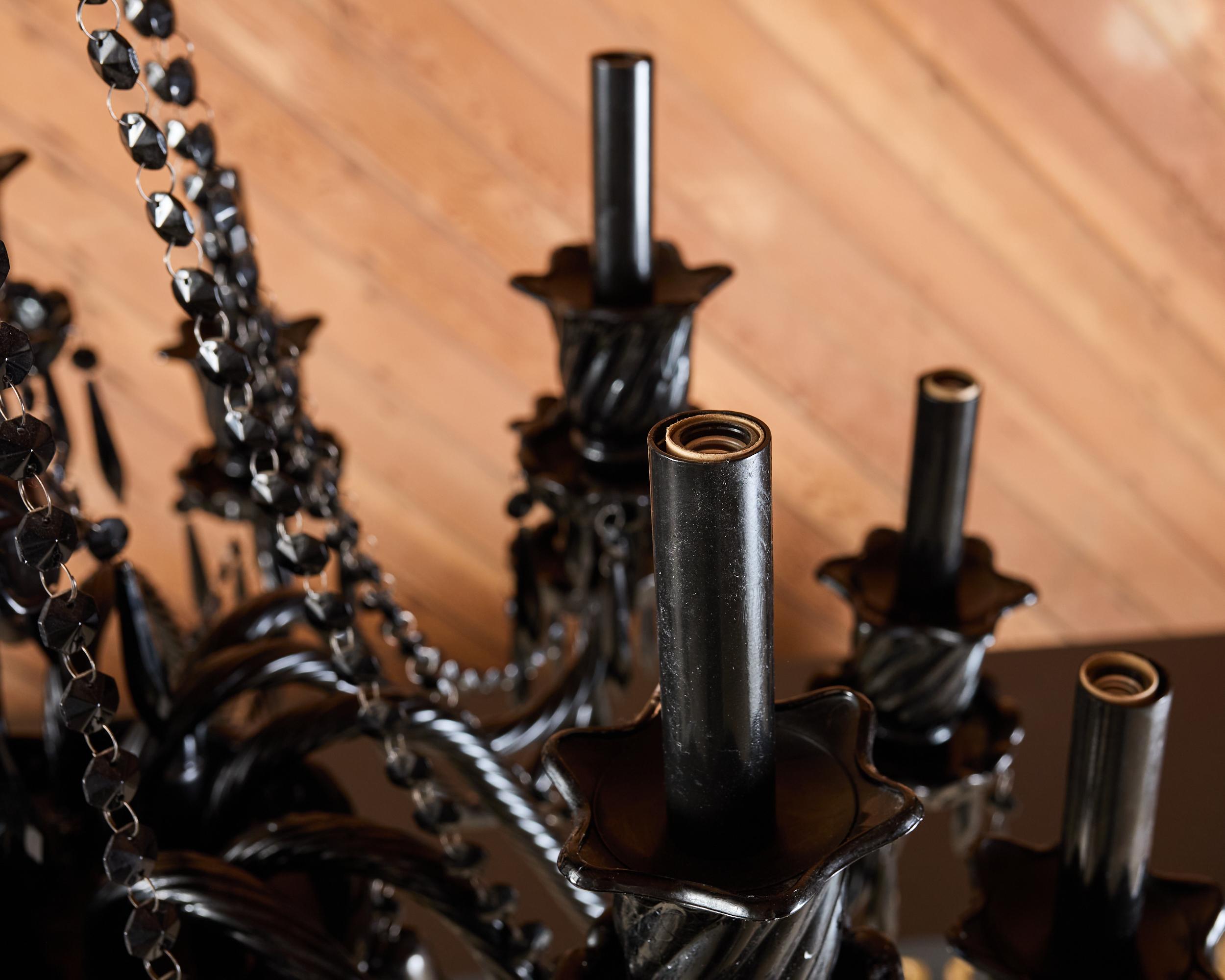 Lustre noir Zénith 14L de style Baccarat d'après Philippe Stark en vente 7