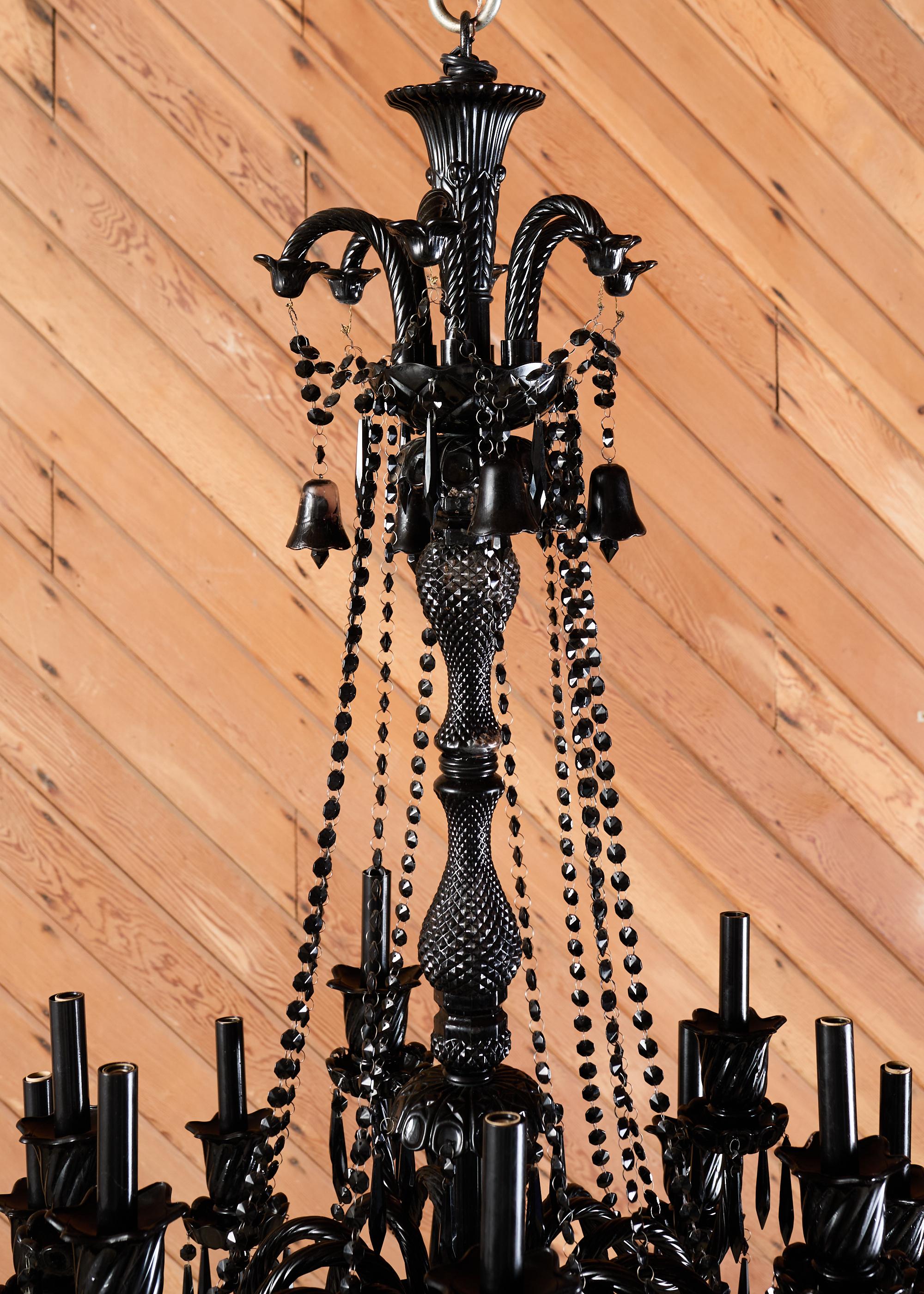 Métal Lustre noir Zénith 14L de style Baccarat d'après Philippe Stark en vente