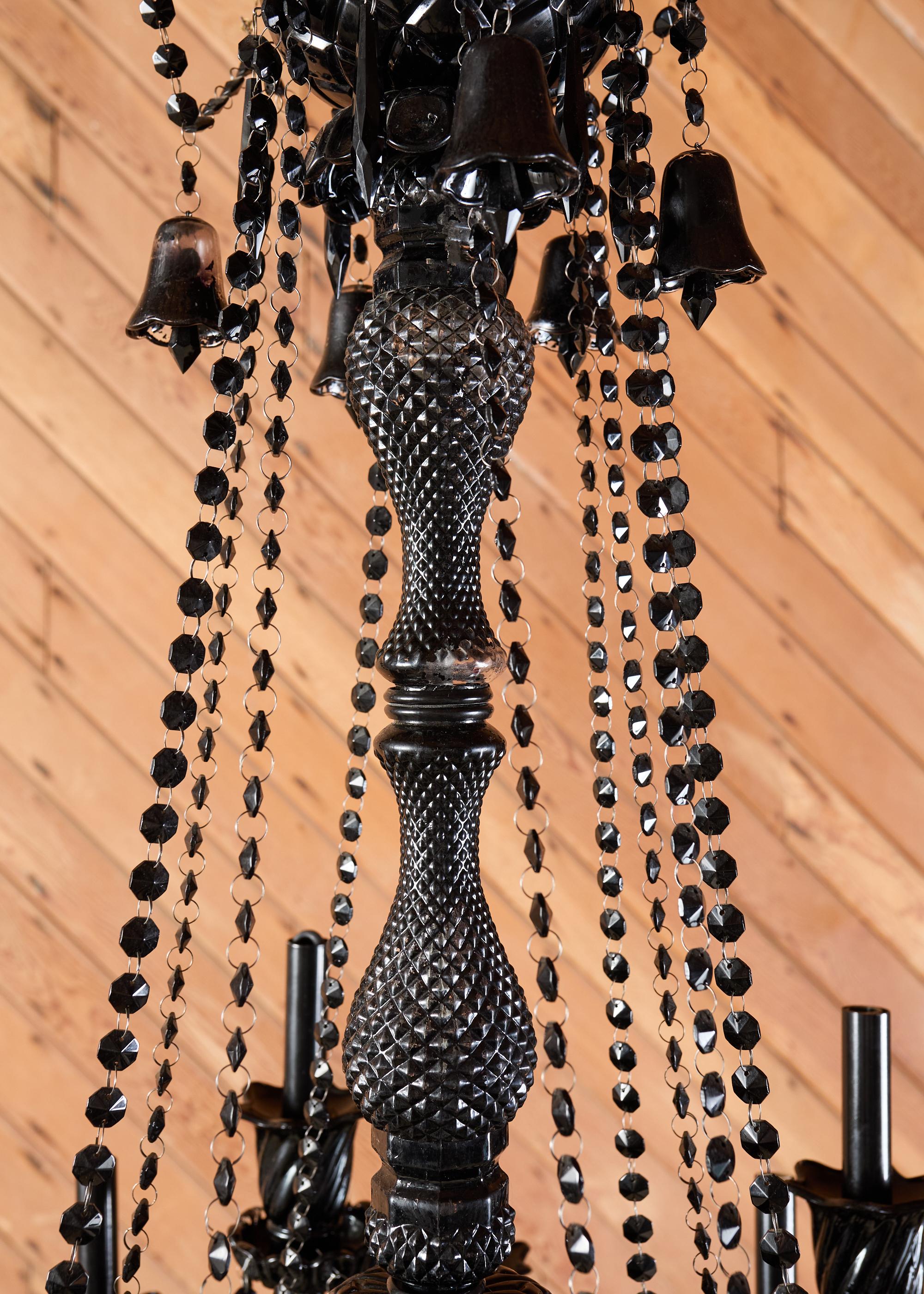 Lustre noir Zénith 14L de style Baccarat d'après Philippe Stark en vente 2