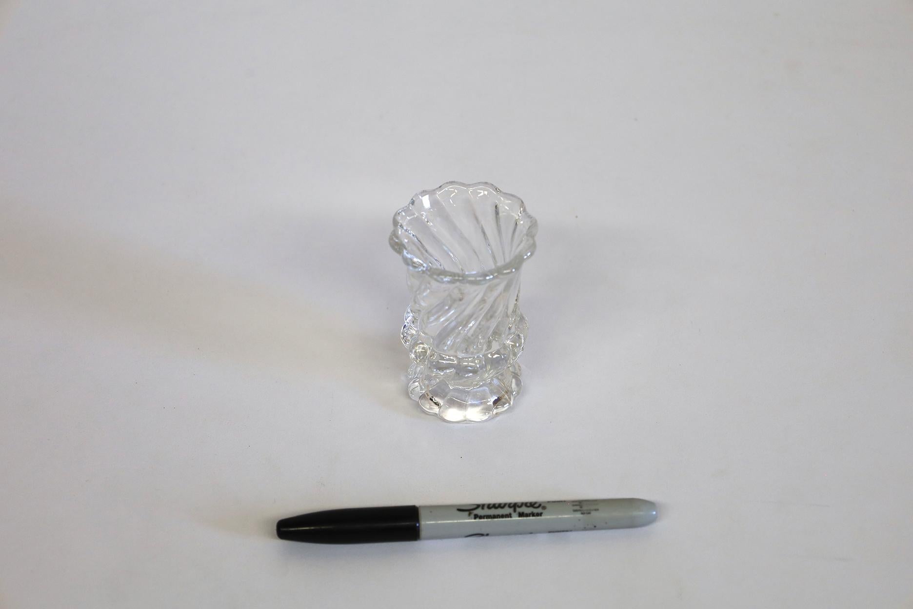 French Baccarat Swirl Bambous Tooth Pick Holder For Sale