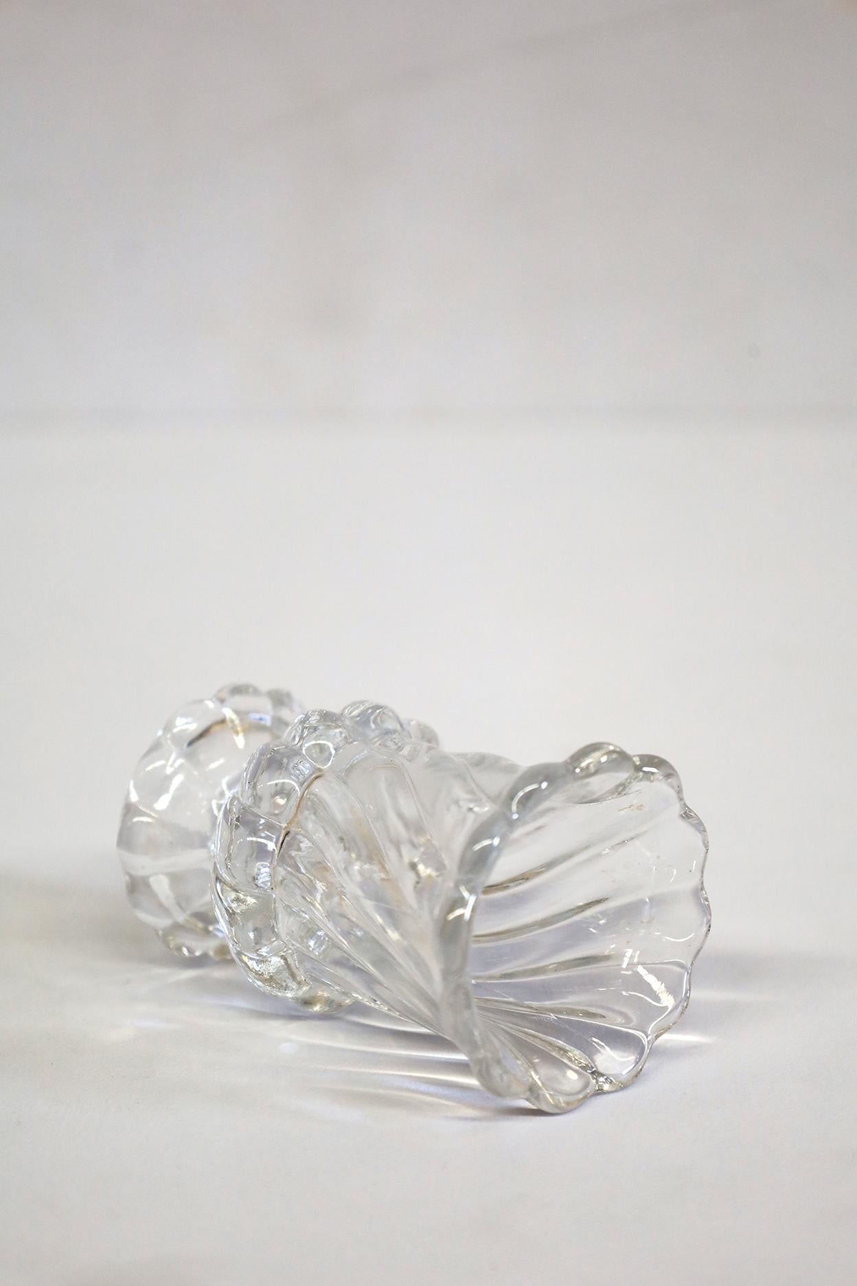 Crystal Baccarat Swirl Bambous Tooth Pick Holder For Sale