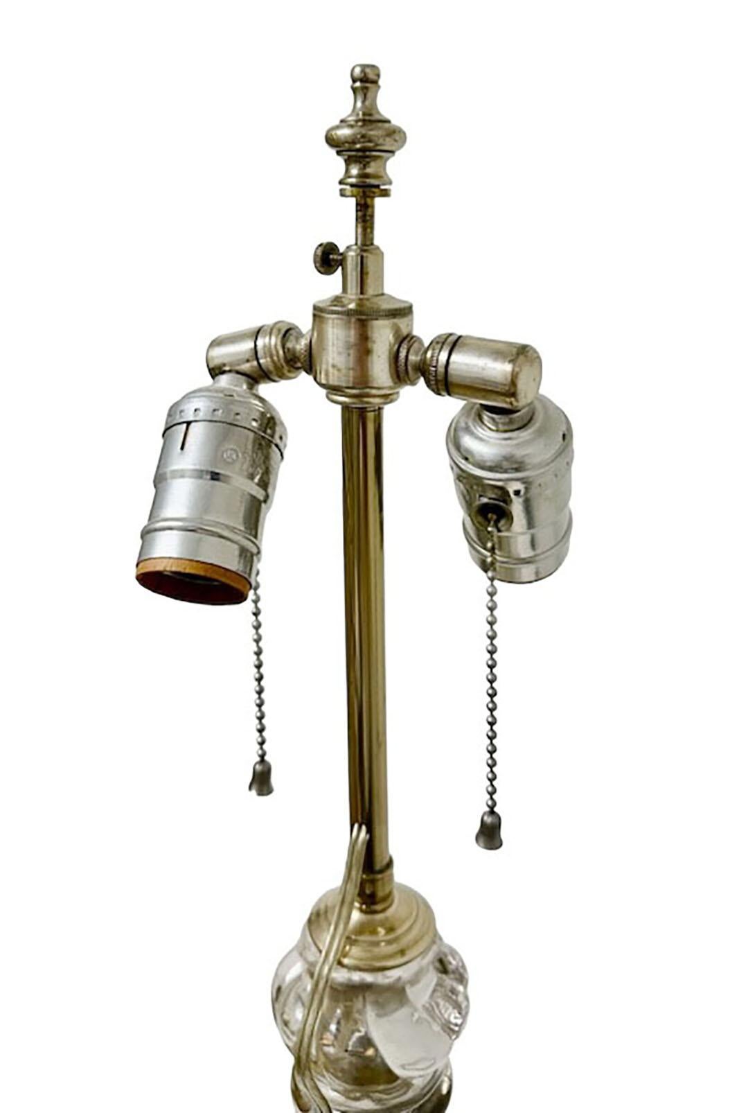 French Baccarat Swirl Table Lamp For Sale