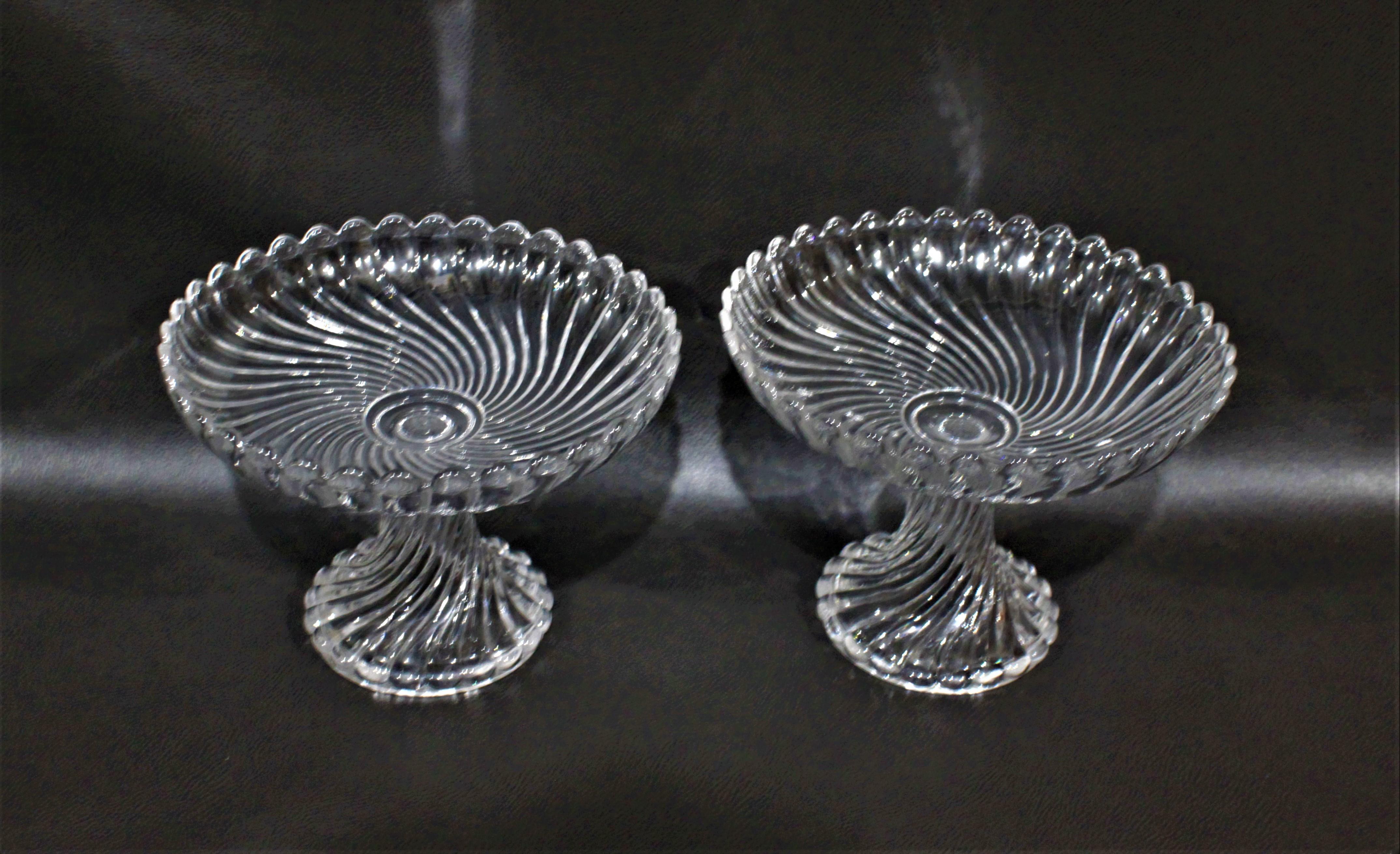 French Baccarat Swirled Crystal Pedestal Serving Stand Set For Sale